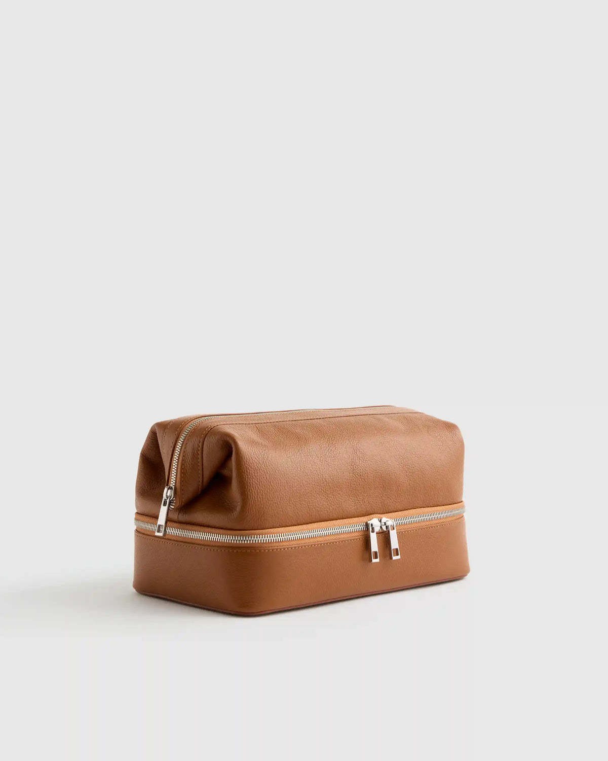 Italian Leather Dual Compartment Toiletry Bag