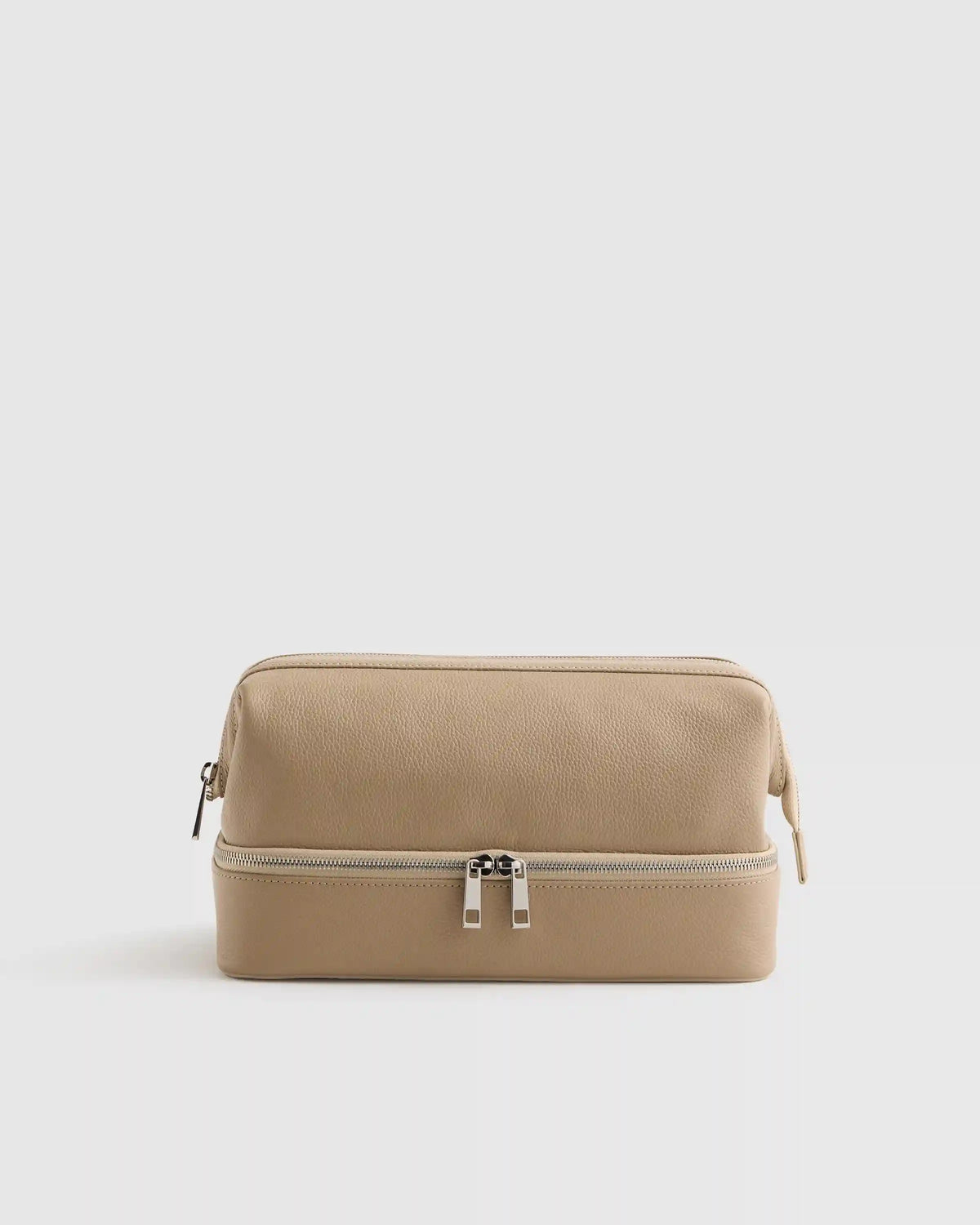 Italian Leather Dual Compartment Toiletry Bag