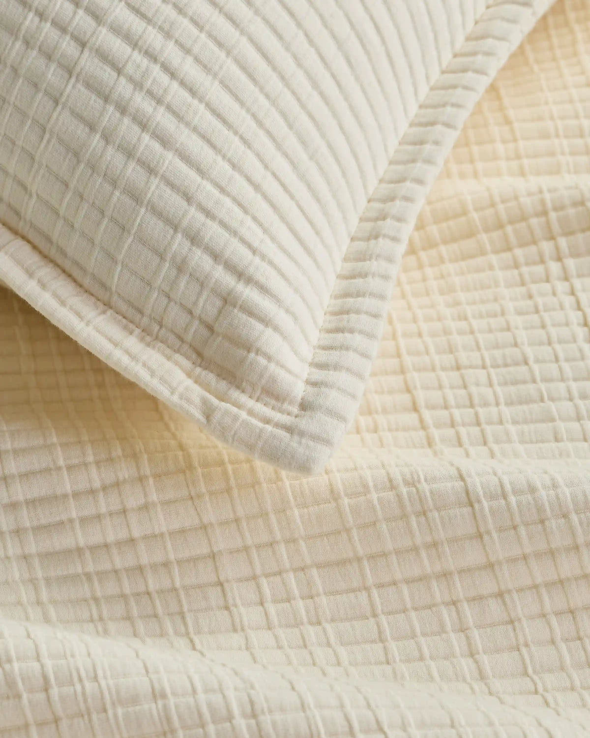 Organic Ribbed Cotton Coverlet Set