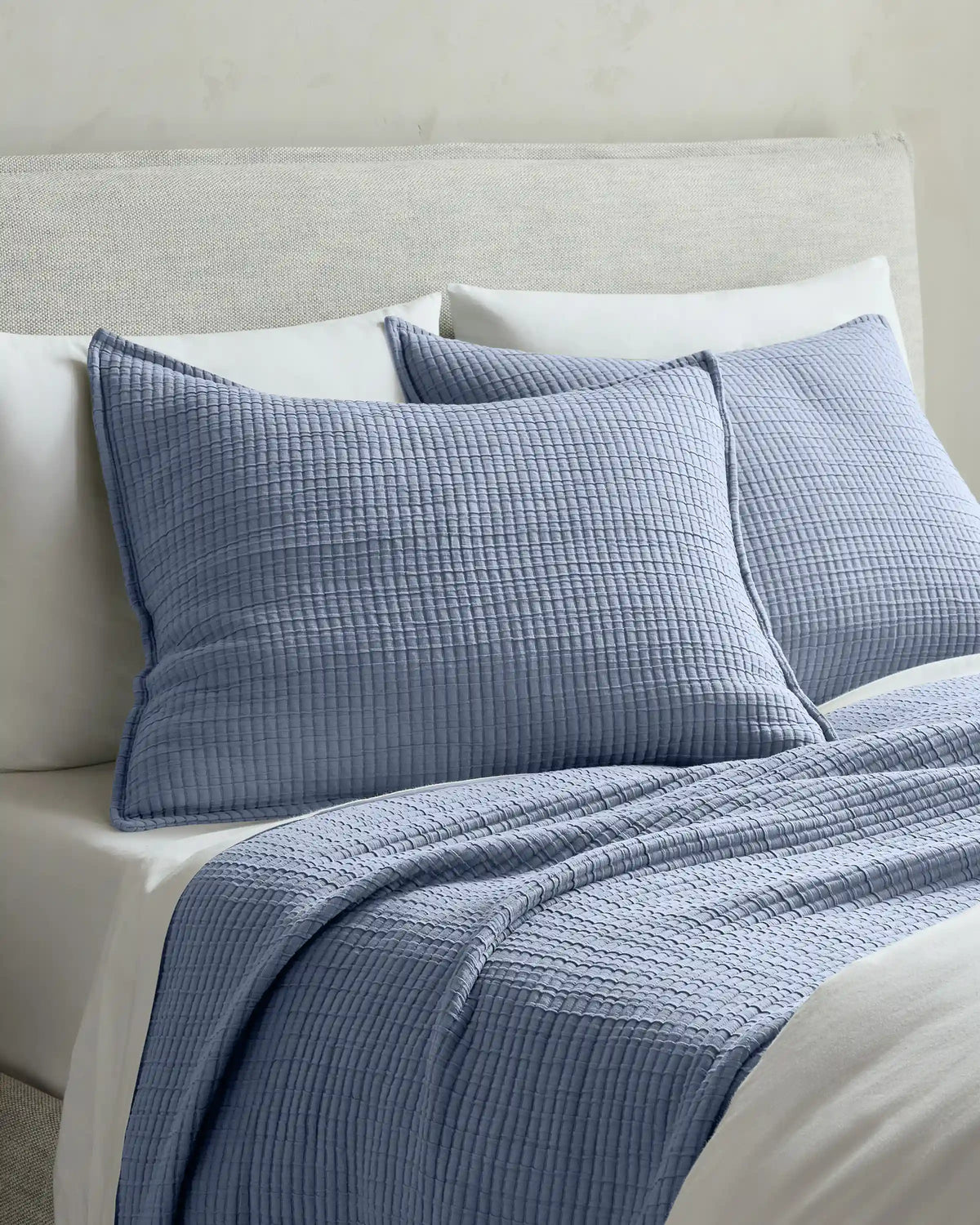 Organic Ribbed Cotton Coverlet Set