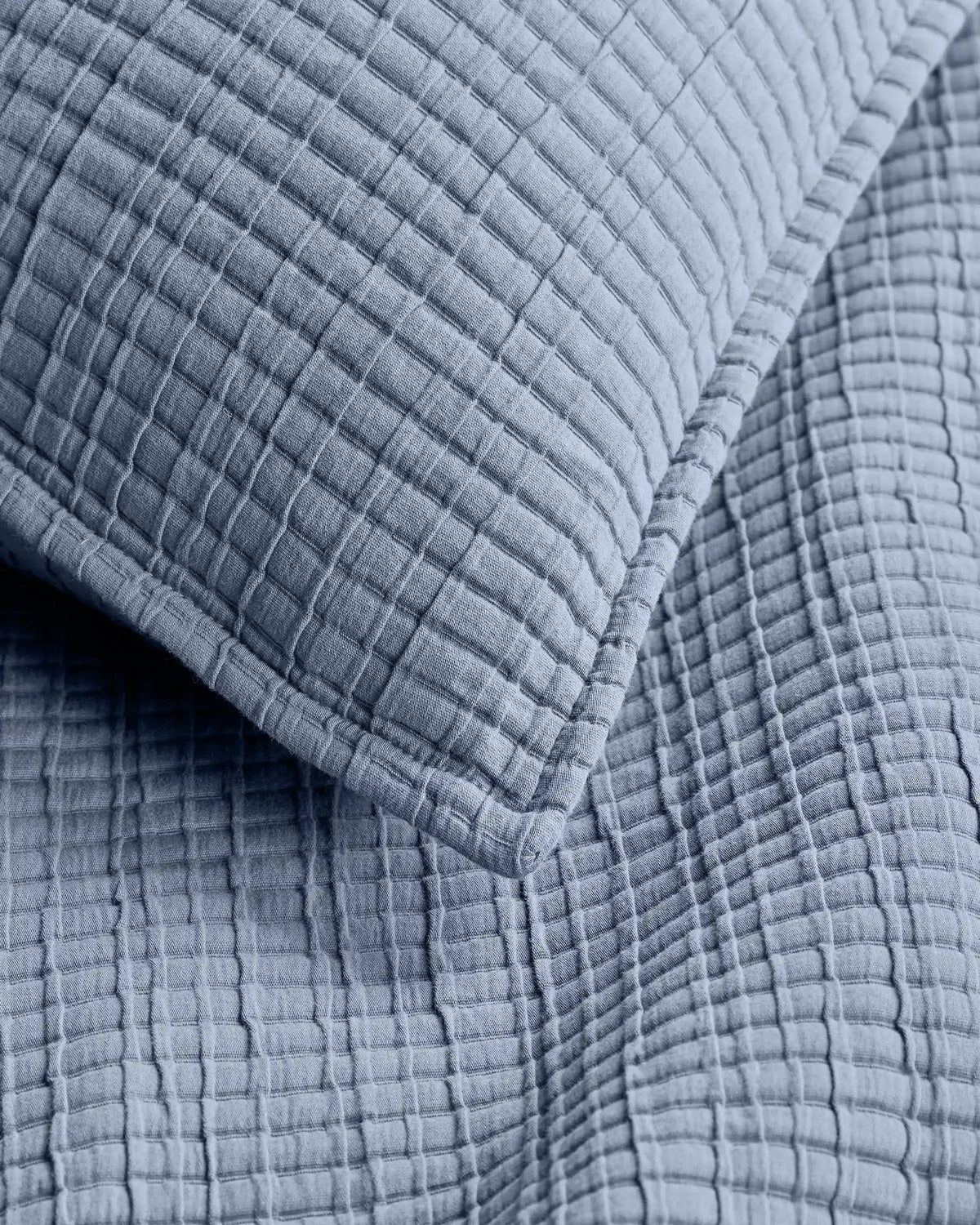 Organic Ribbed Cotton Coverlet Set