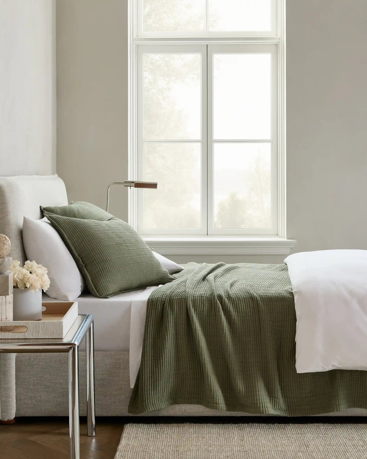 Organic Ribbed Cotton Coverlet Set