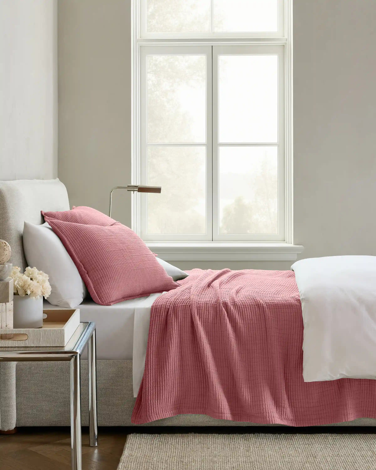 Organic Ribbed Cotton Coverlet Set