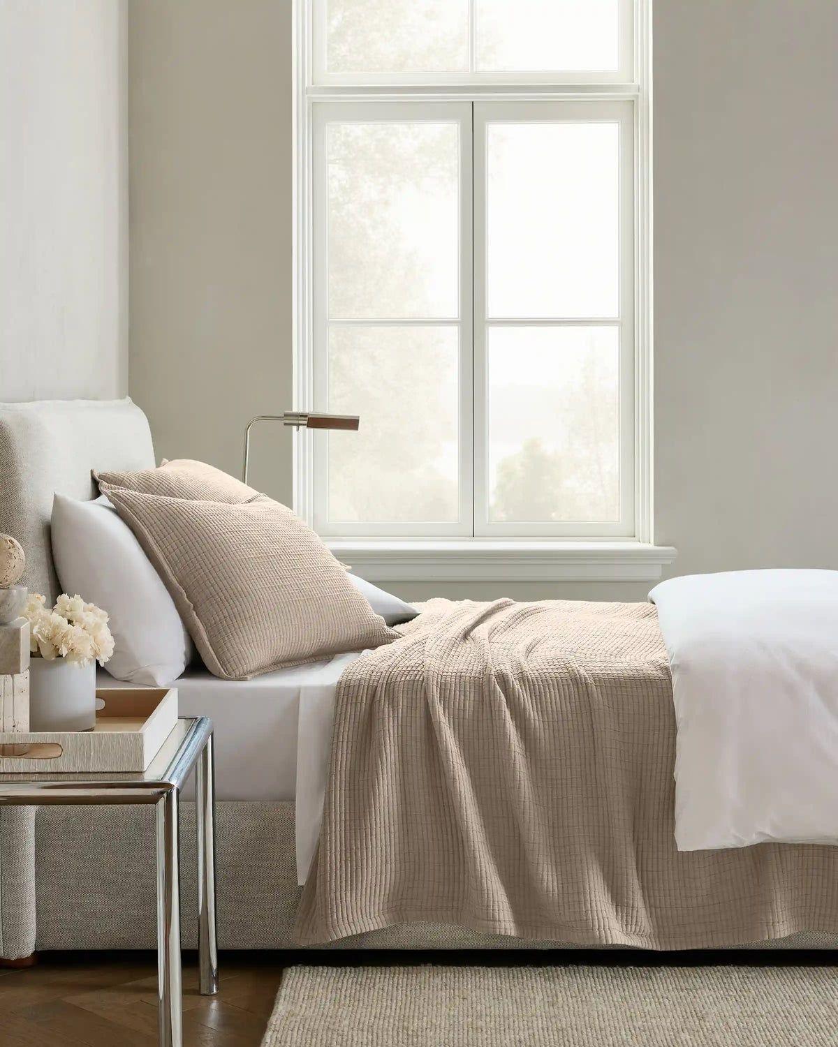 Organic Ribbed Cotton Coverlet Set