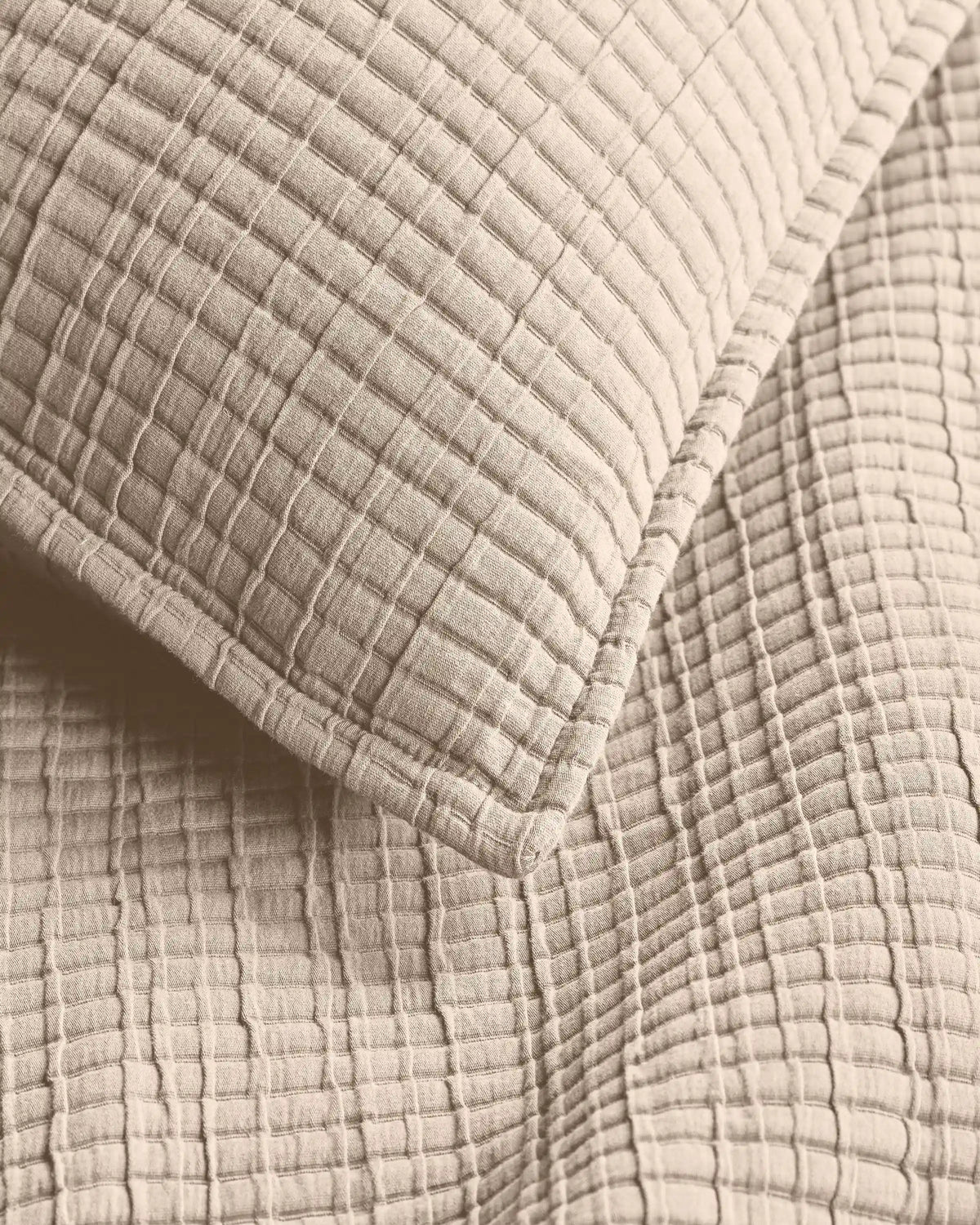 Organic Ribbed Cotton Coverlet Set
