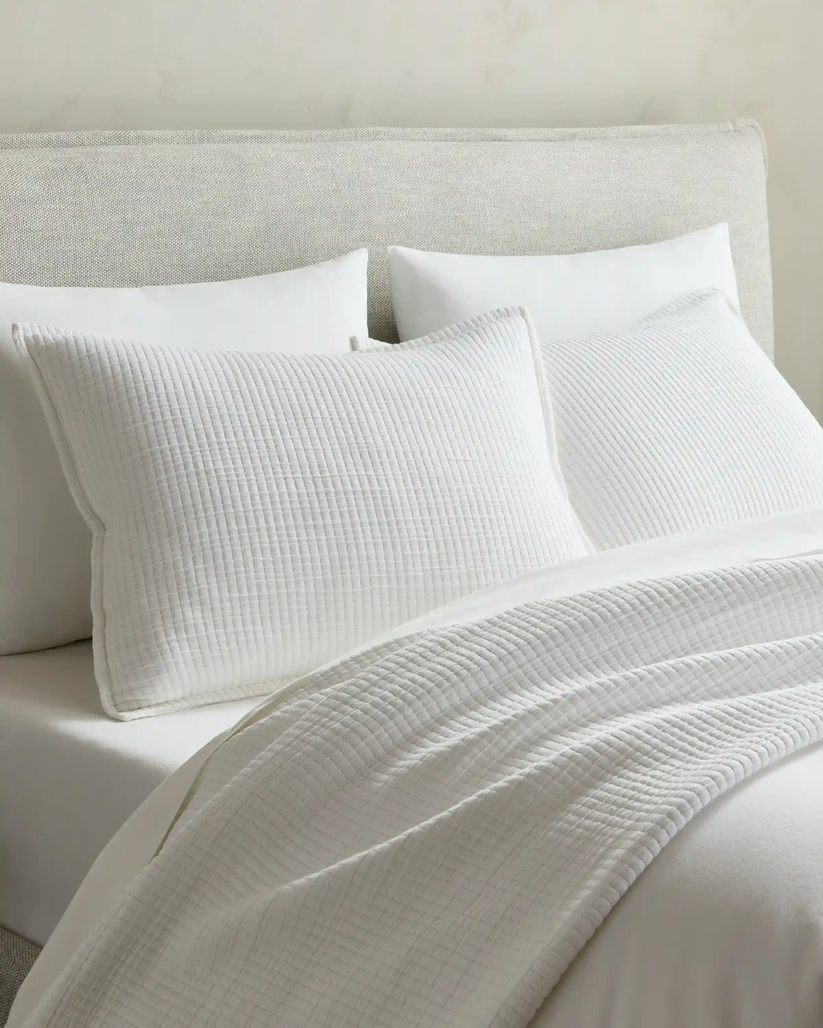 Organic Ribbed Cotton Coverlet Set