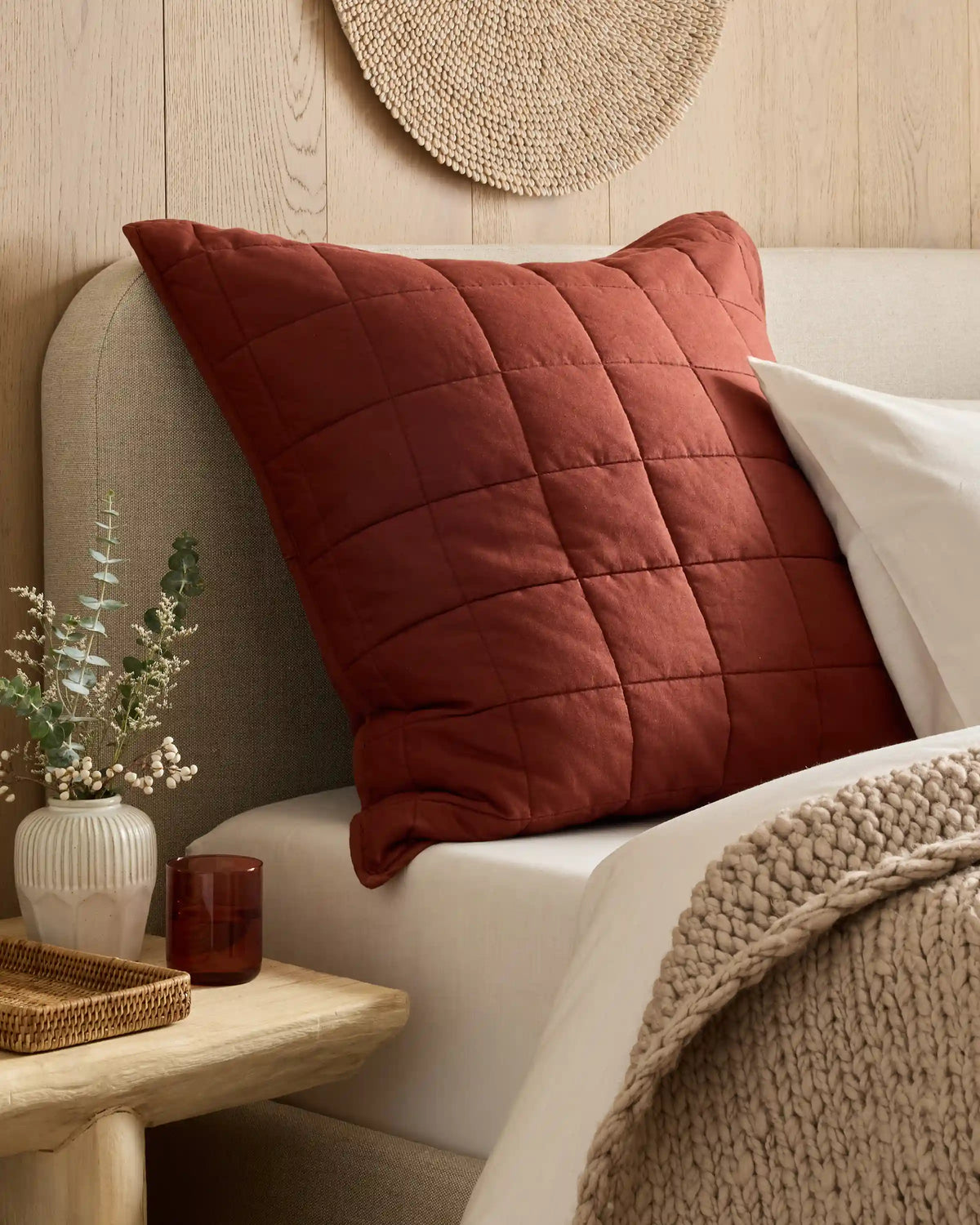 European Linen Box Quilted Euro Sham