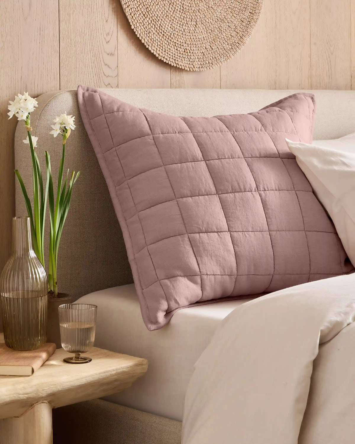 European Linen Box Quilted Euro Sham