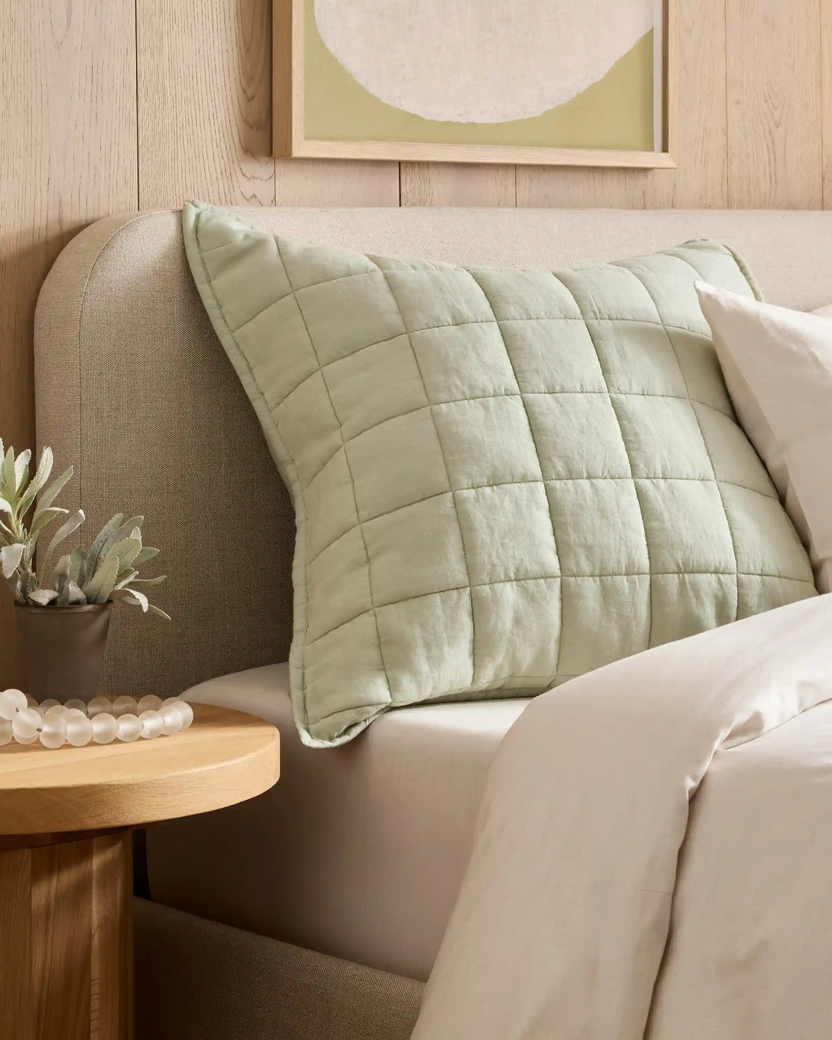 European Linen Box Quilted Euro Sham
