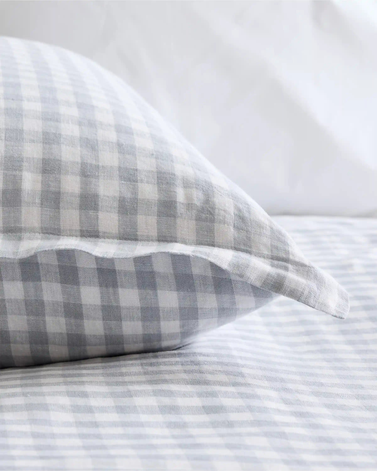 European Linen Gingham Euro Sham