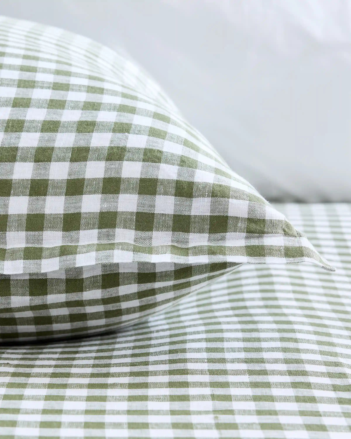 European Linen Gingham Euro Sham