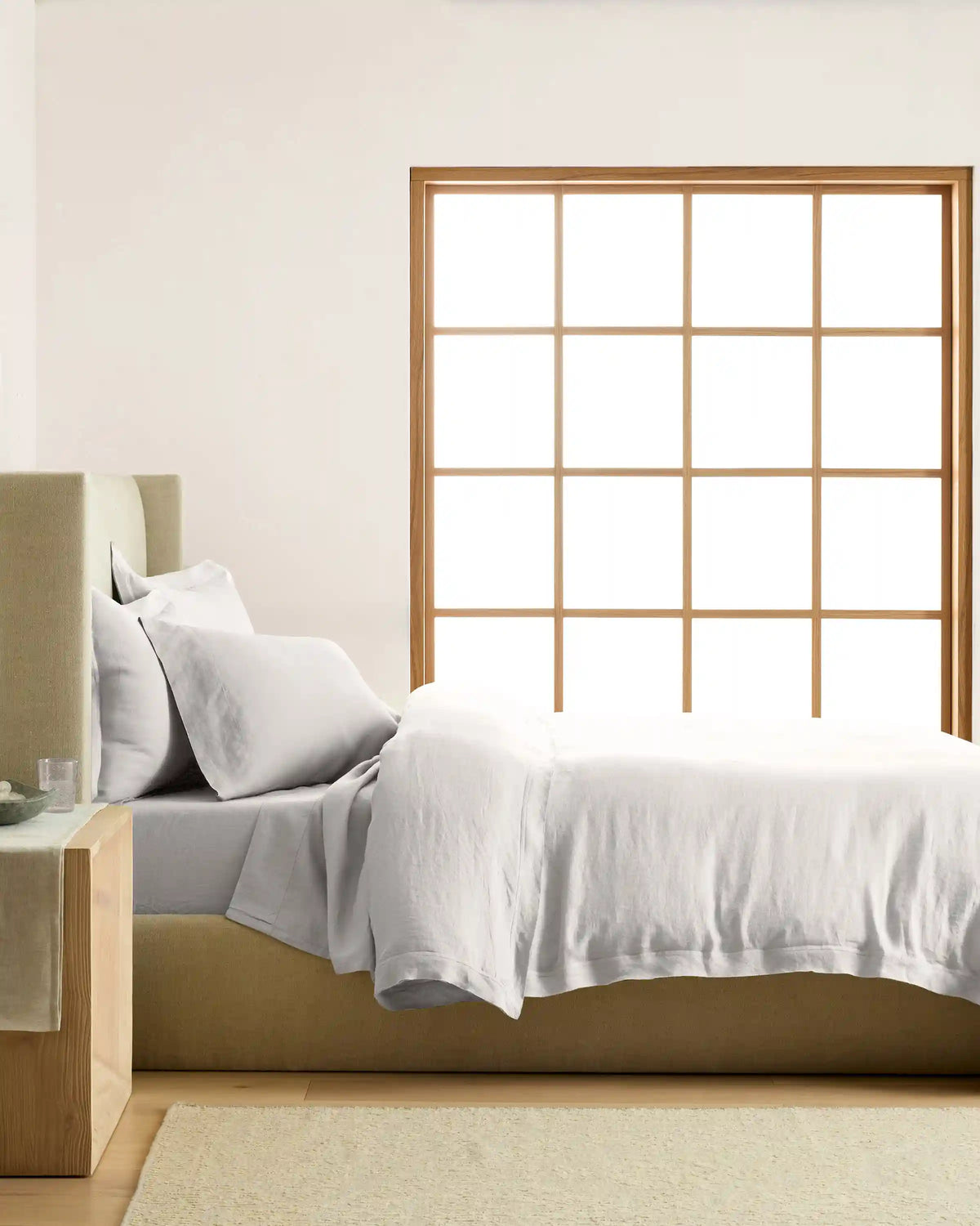European Linen Double Flange Duvet Cover Set