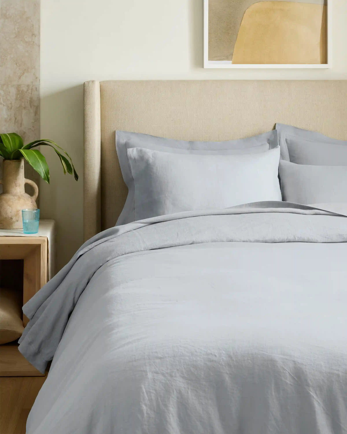 European Linen Double Flange Duvet Cover