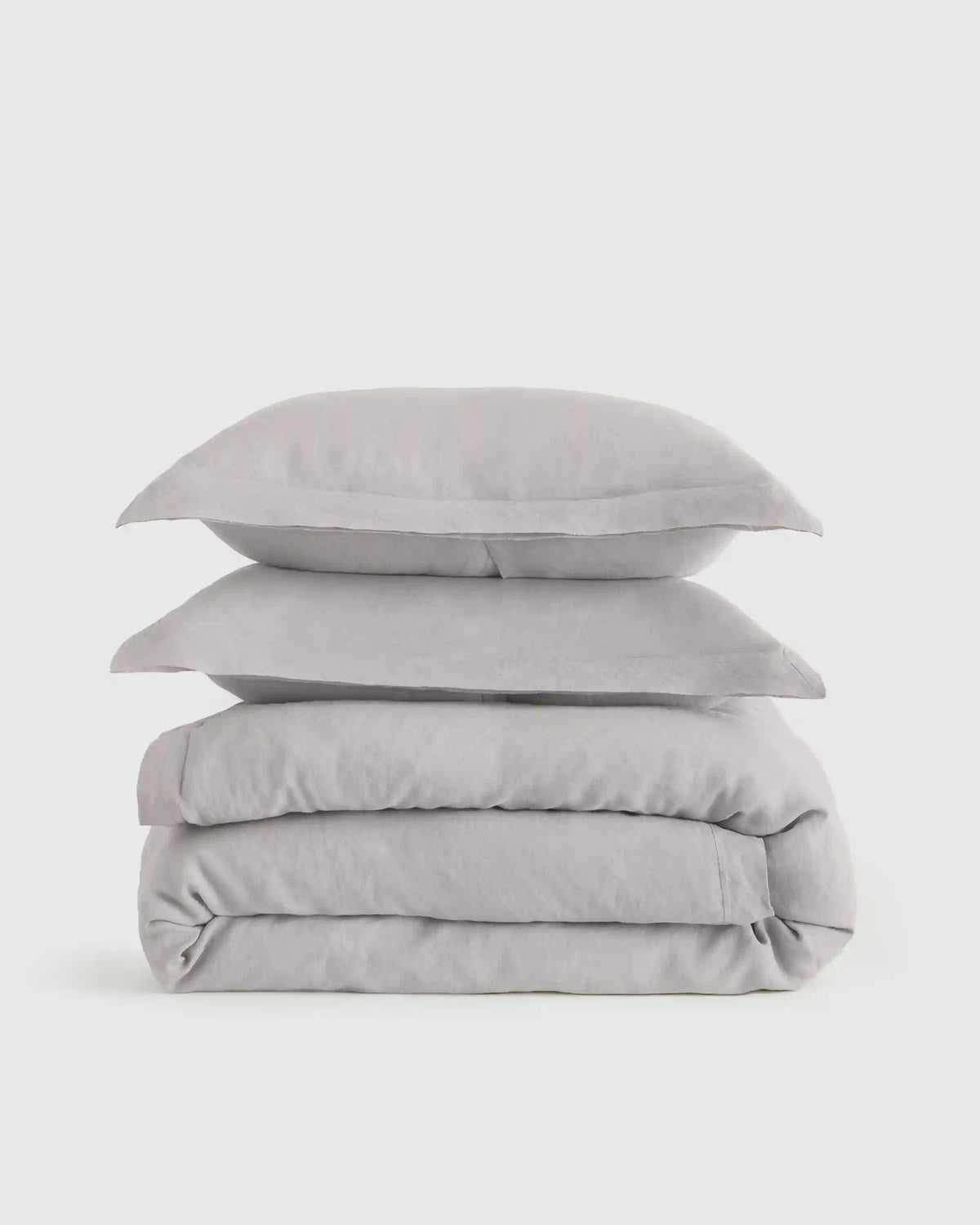 European Linen Double Flange Duvet Cover Set