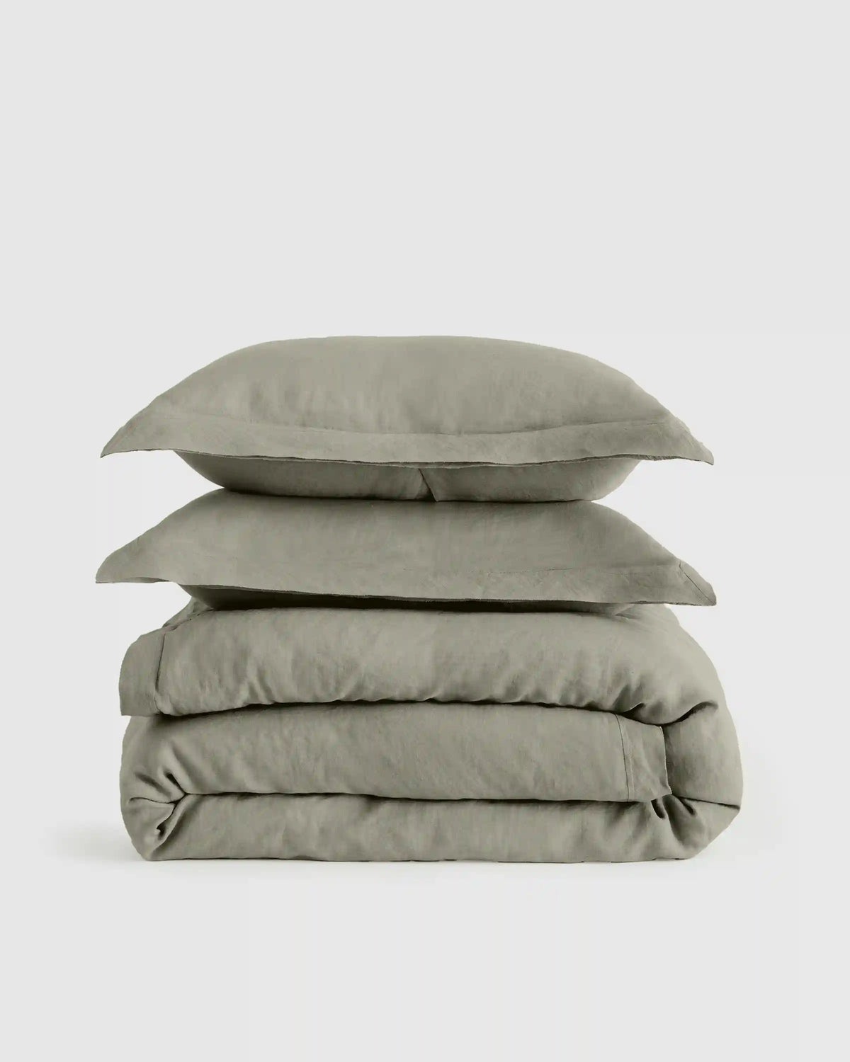 European Linen Double Flange Duvet Cover Set
