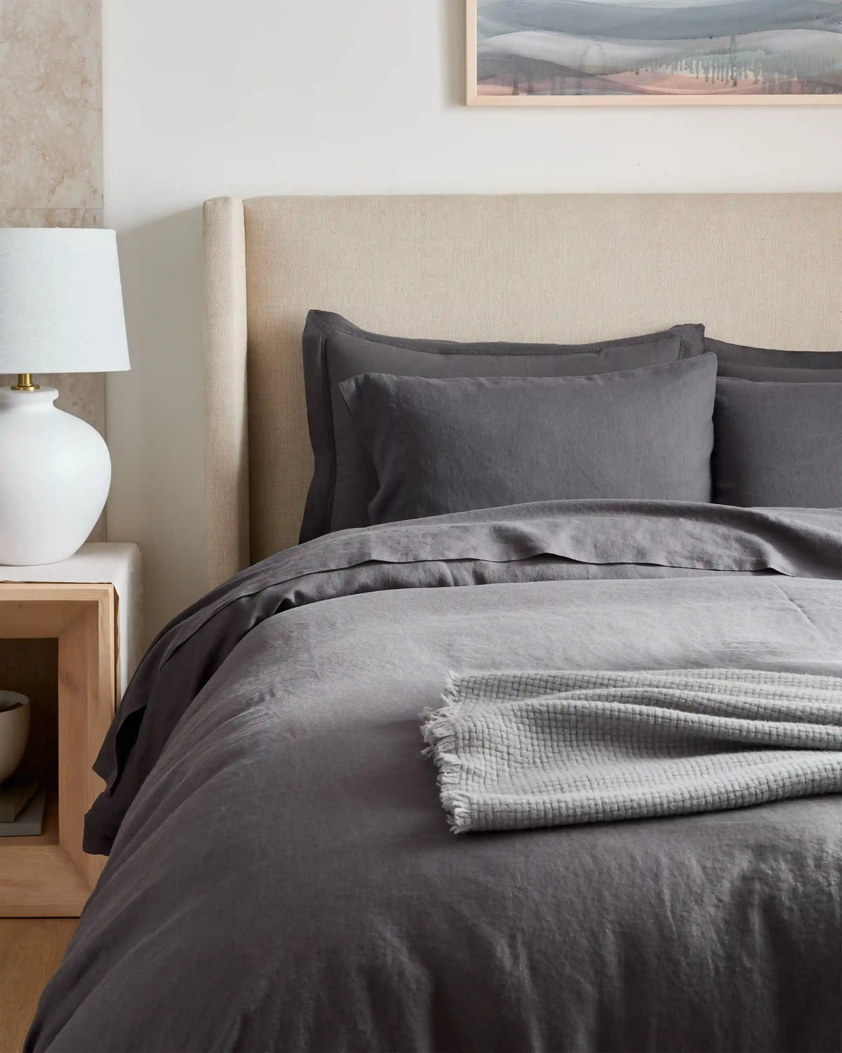 European Linen Double Flange Duvet Cover