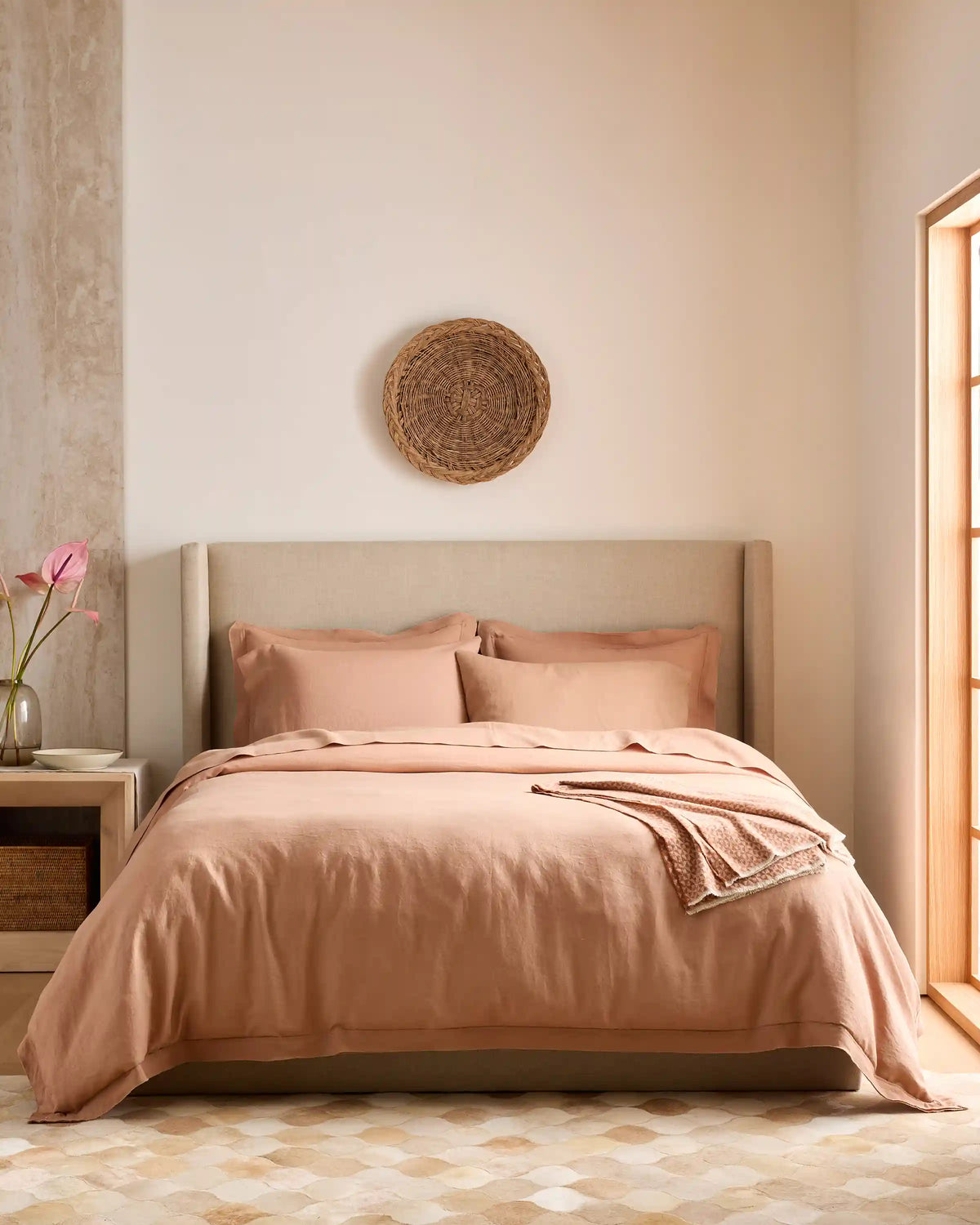 European Linen Double Flange Duvet Cover