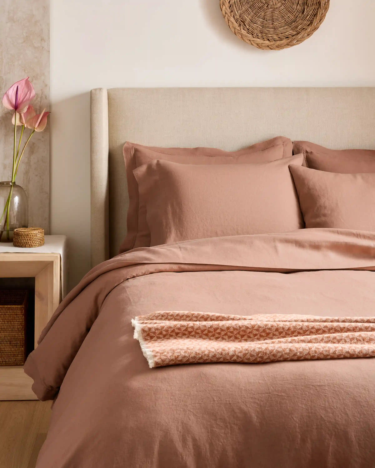 European Linen Double Flange Duvet Cover Set