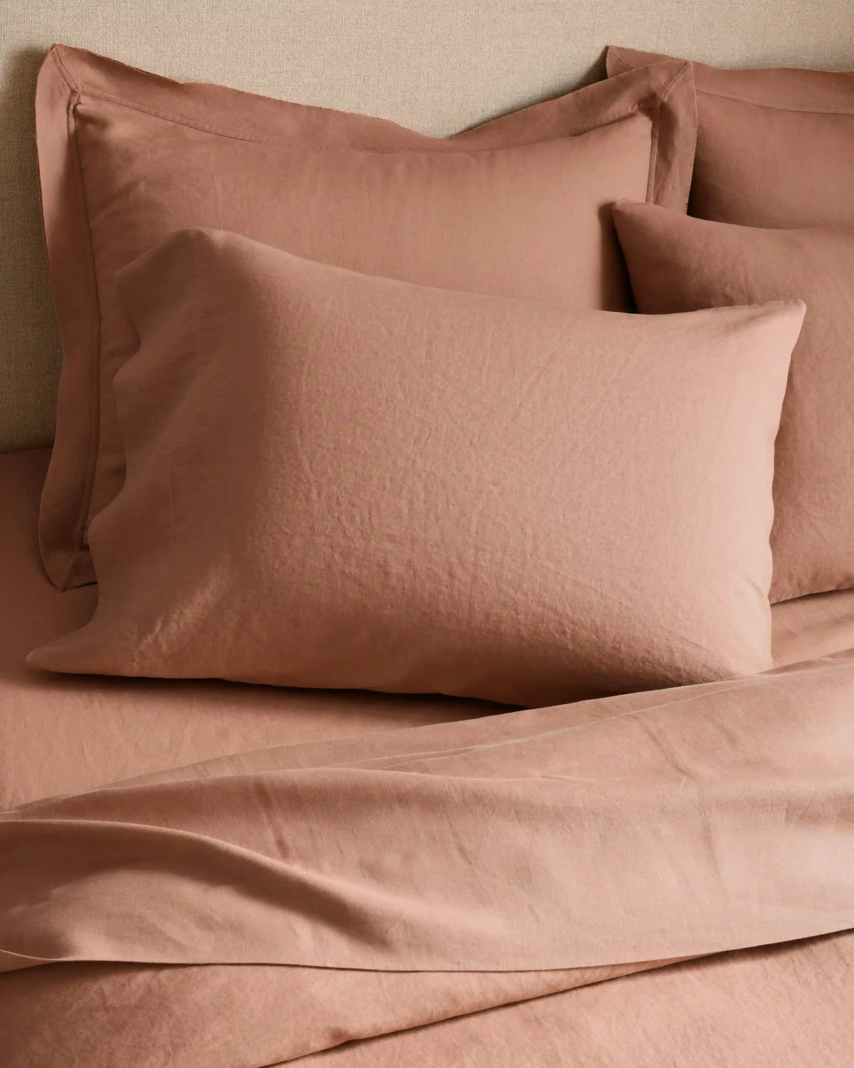European Linen Double Flange Sham Set