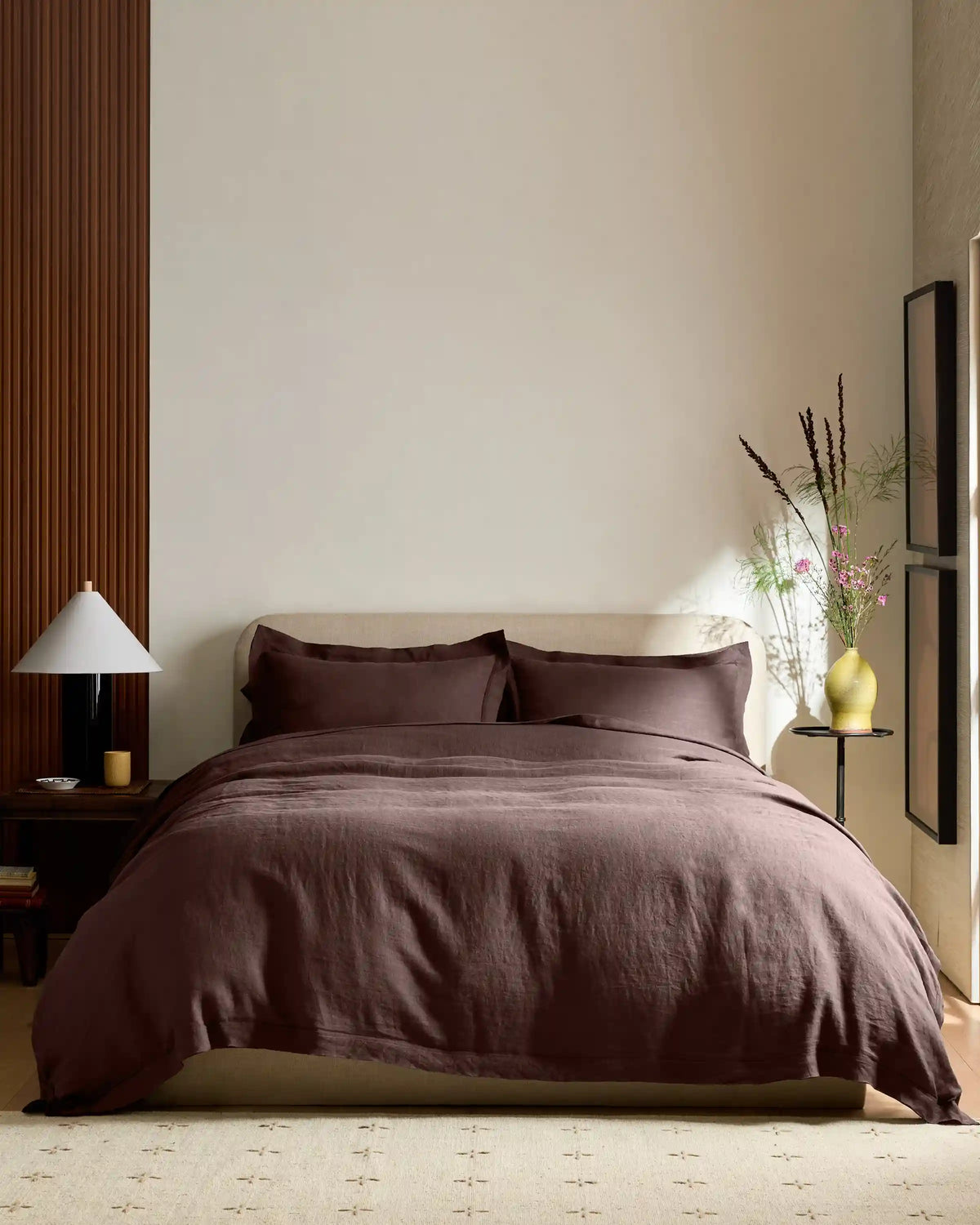 European Linen Double Flange Duvet Cover Set