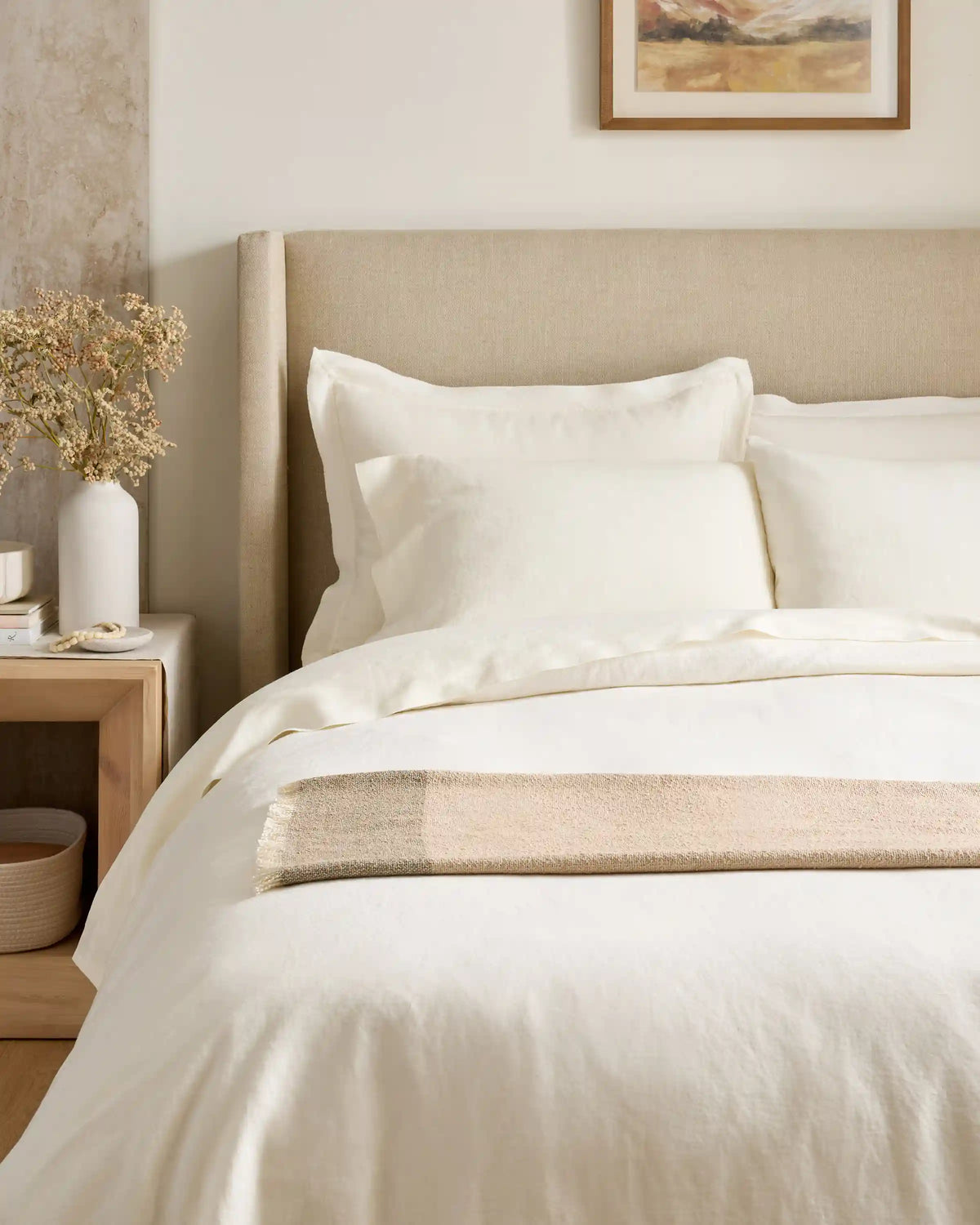 European Linen Double Flange Sham Set