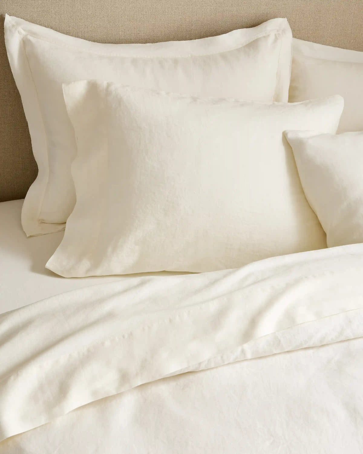 European Linen Double Flange Duvet Cover Set
