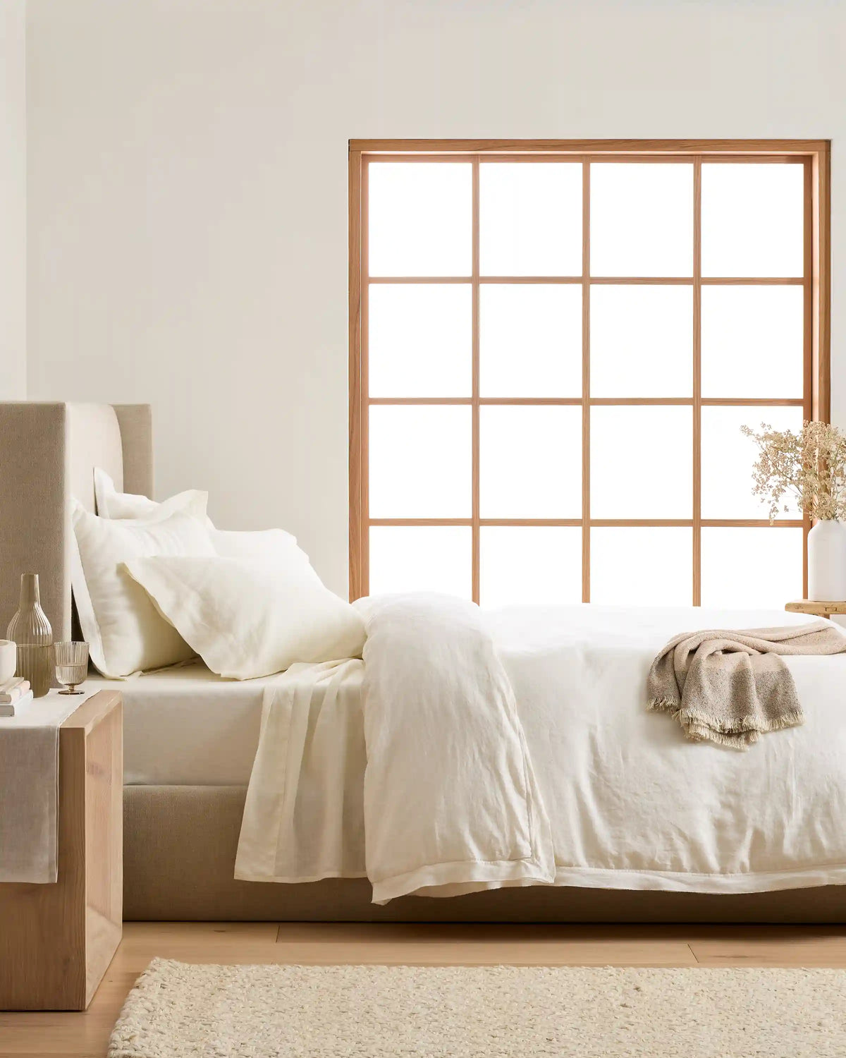 European Linen Double Flange Duvet Cover Set