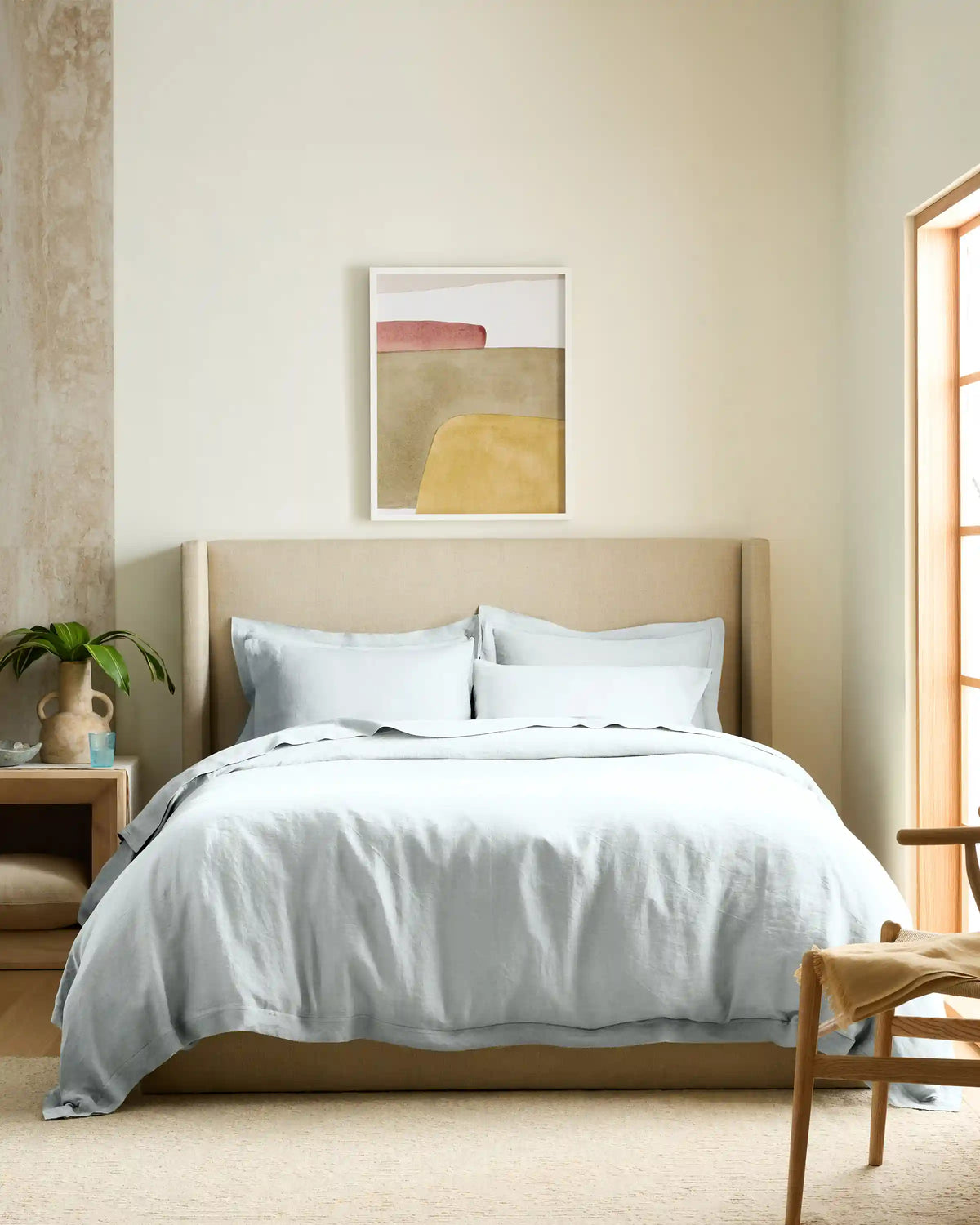 European Linen Double Flange Duvet Cover Set