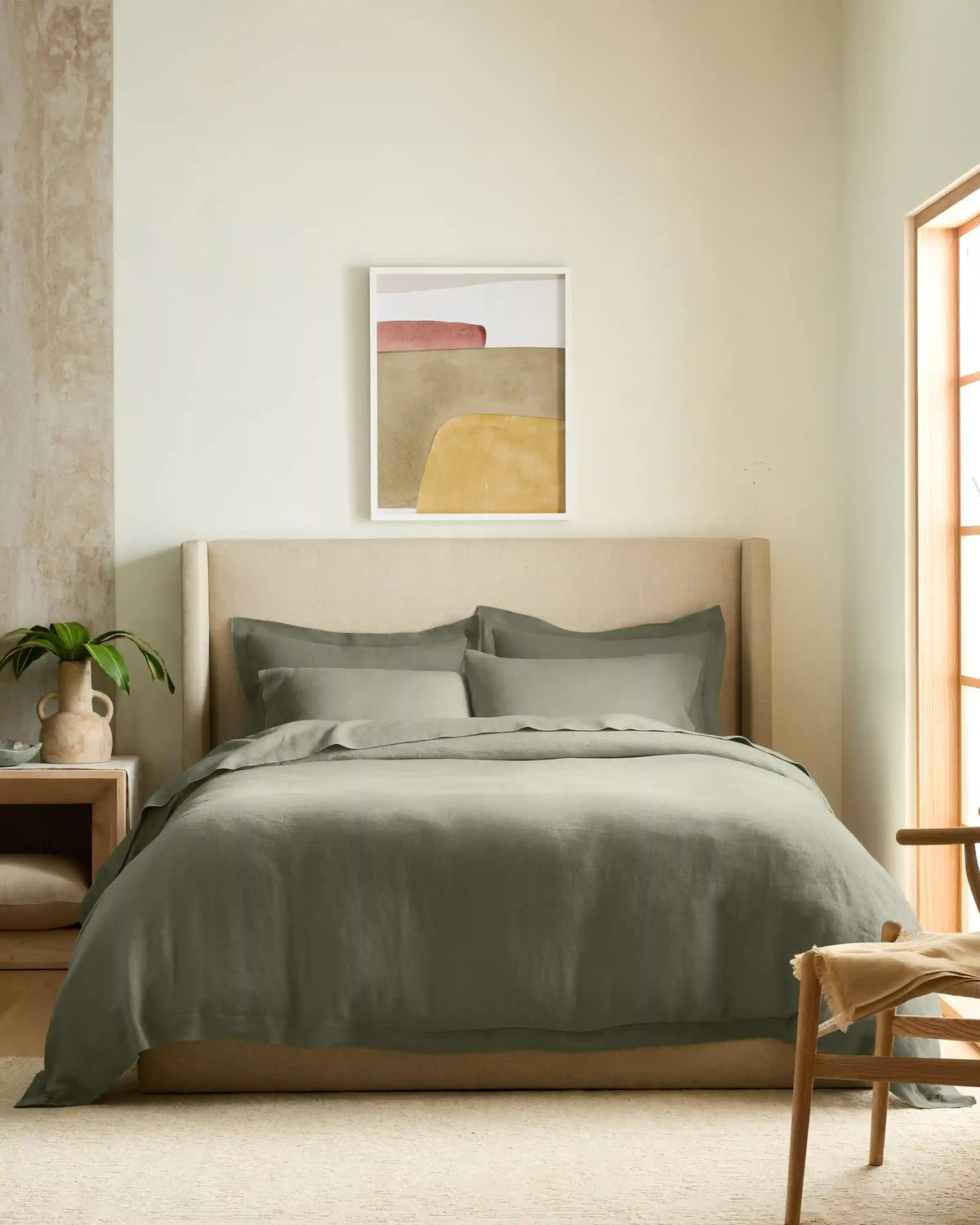 European Linen Double Flange Deluxe Bedding Bundle