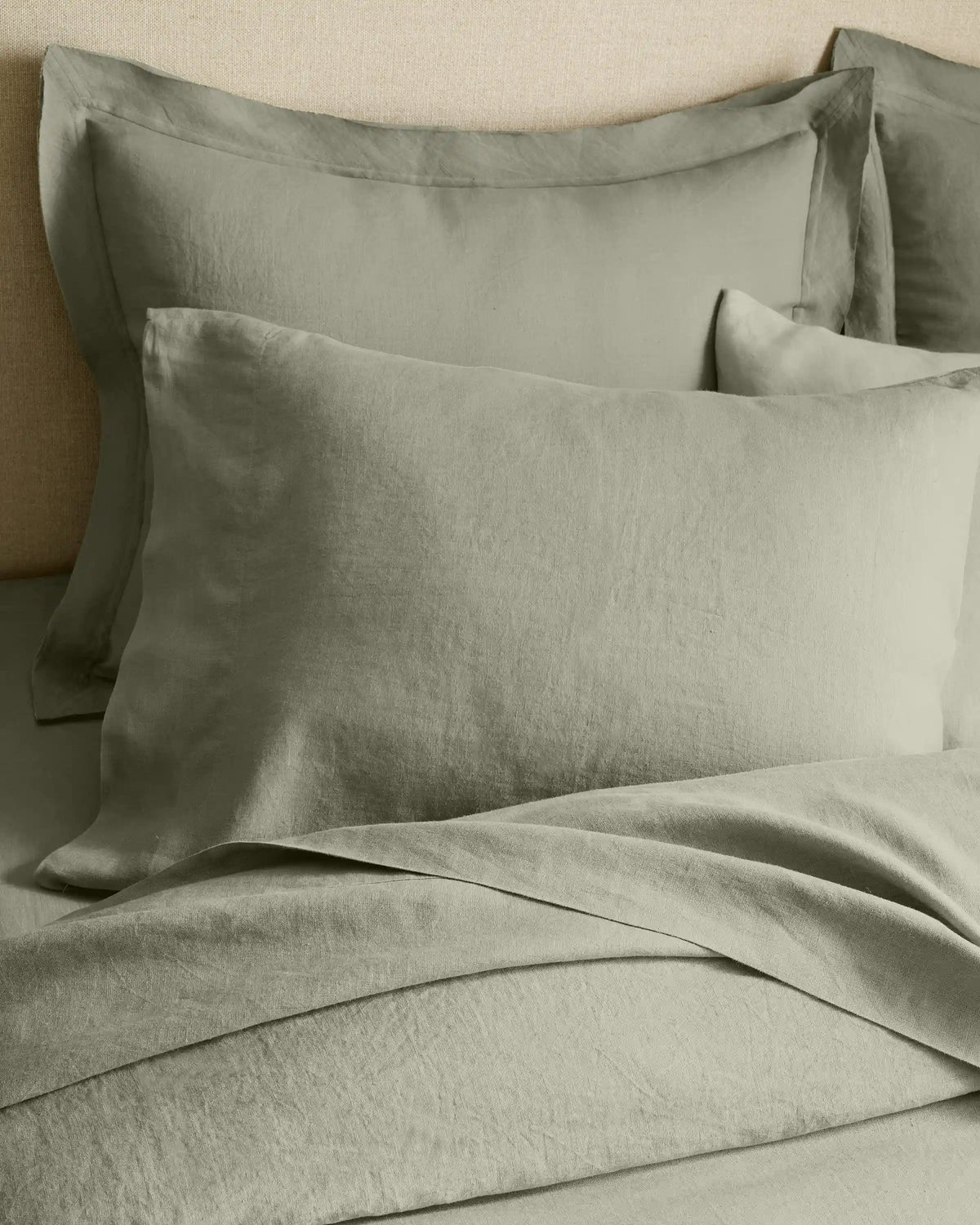 European Linen Double Flange Sham Set