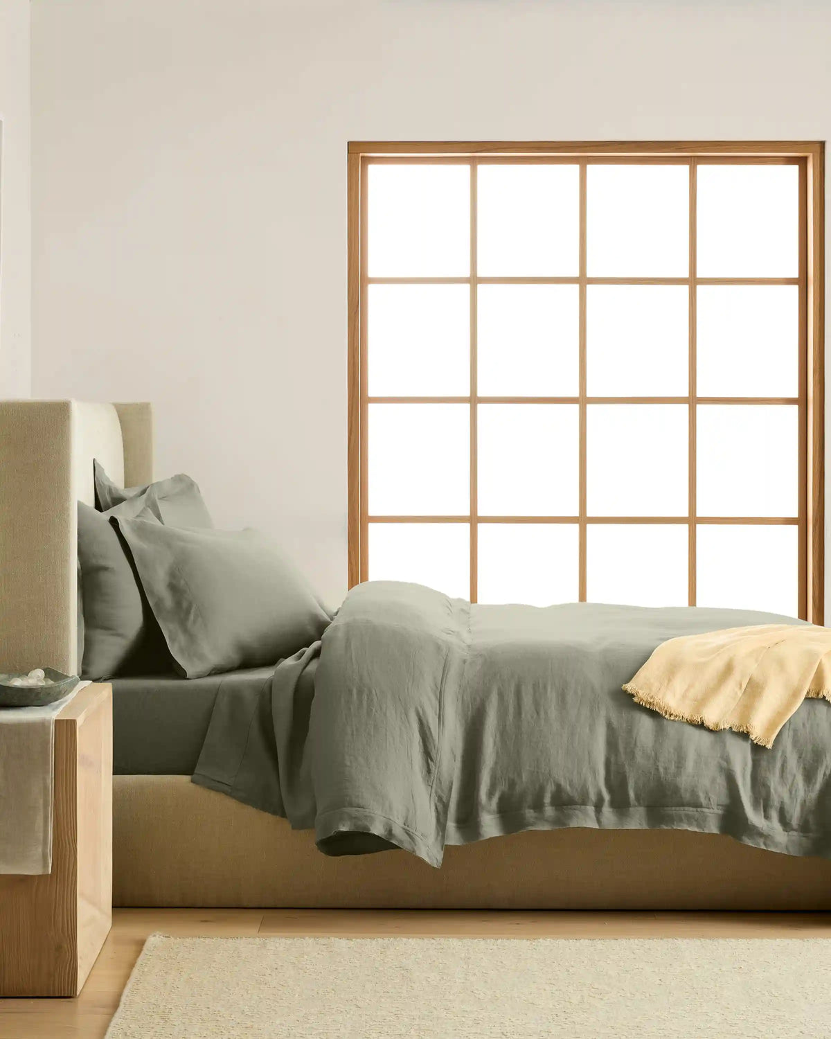 European Linen Double Flange Duvet Cover