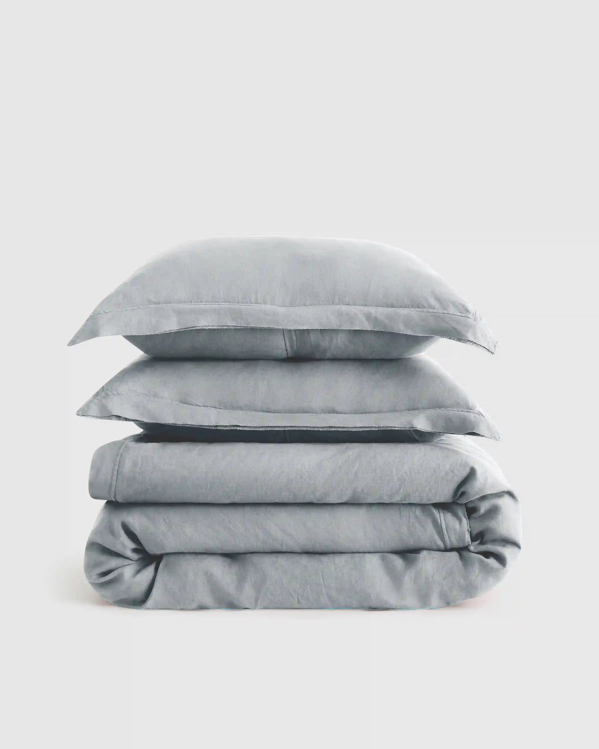 European Linen Double Flange Duvet Cover Set
