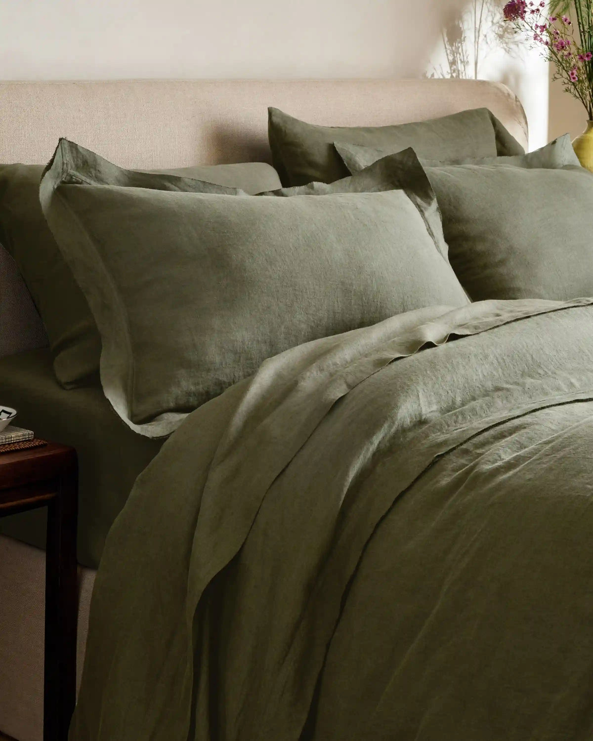 European Linen Double Flange Duvet Cover