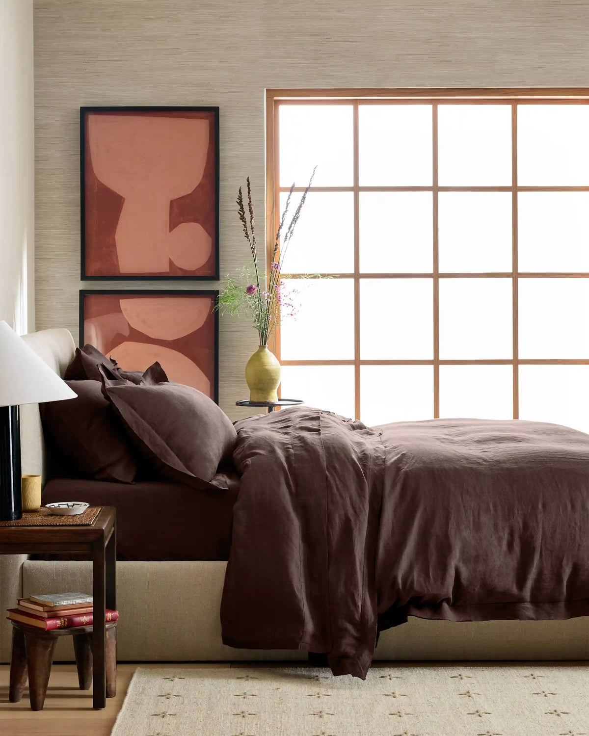 European Linen Double Flange Duvet Cover