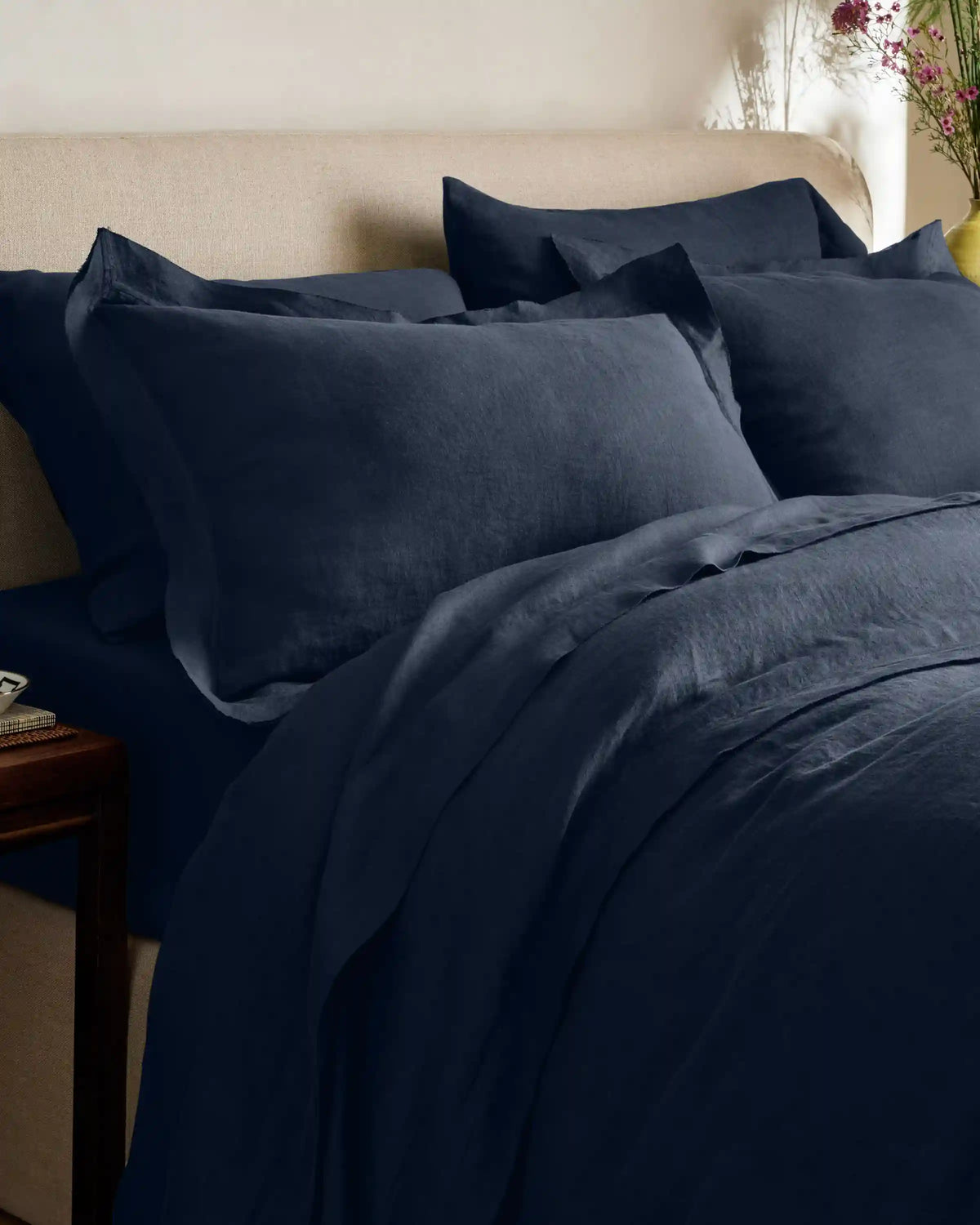 European Linen Double Flange Duvet Cover Set