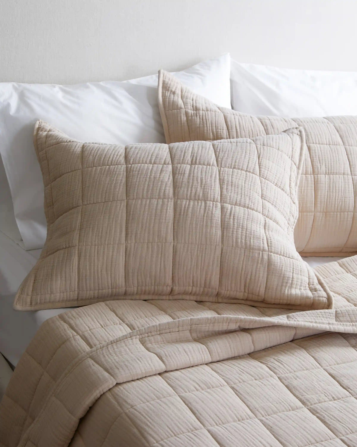 Organic Cotton Gauze Box Quilt Sham Set