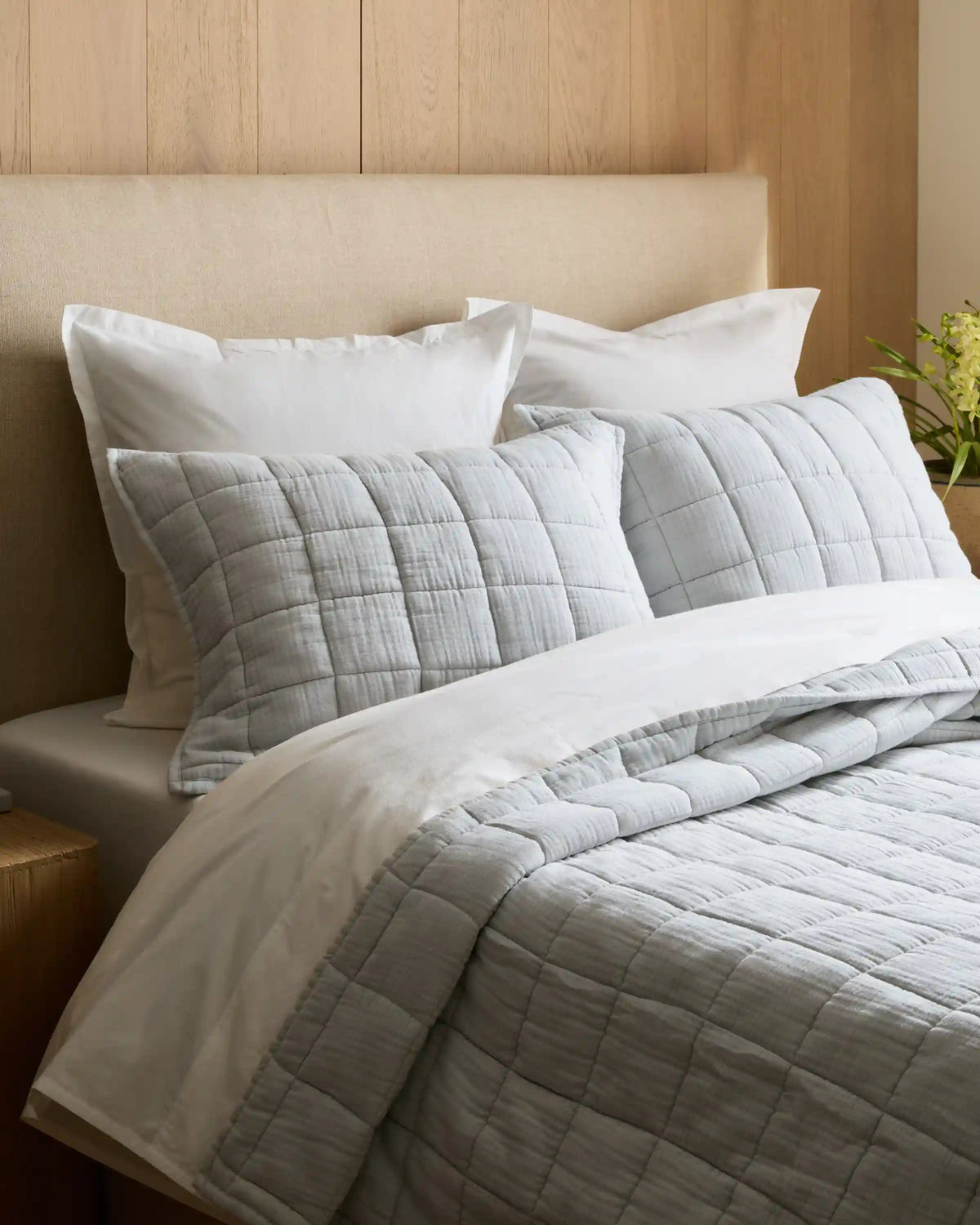 Organic Cotton Gauze Box Quilt Sham Set