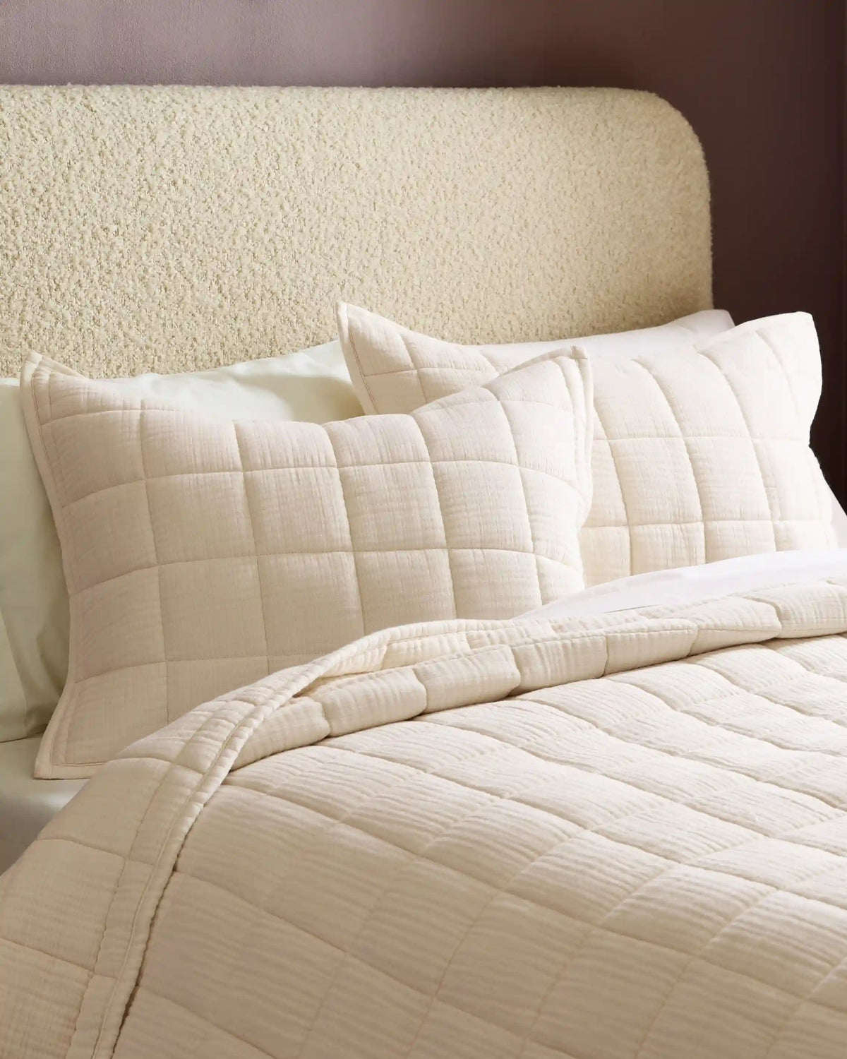 Organic Cotton Gauze Box Quilt Sham Set