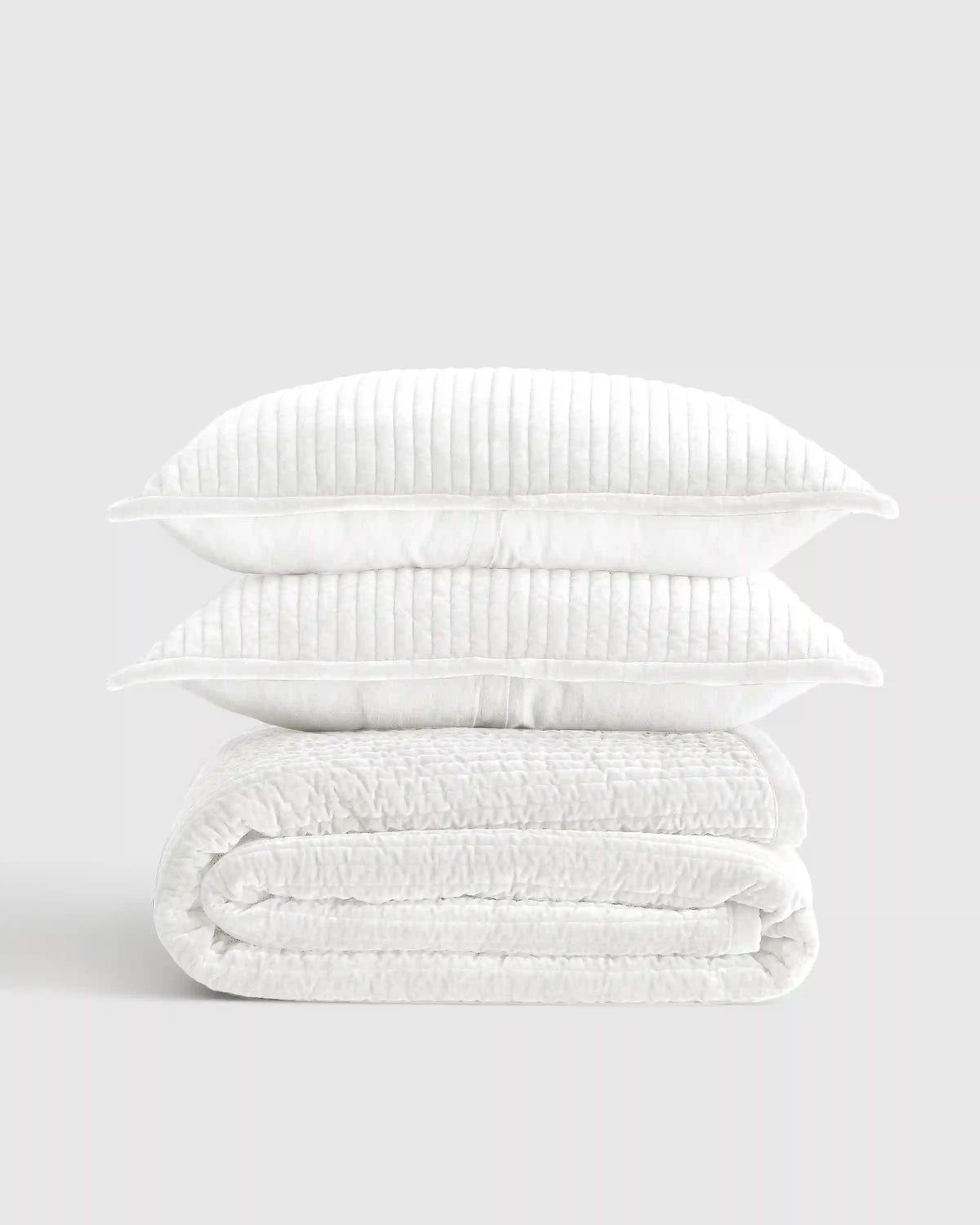 Cotton Velvet Vertical Channel Quilt Set