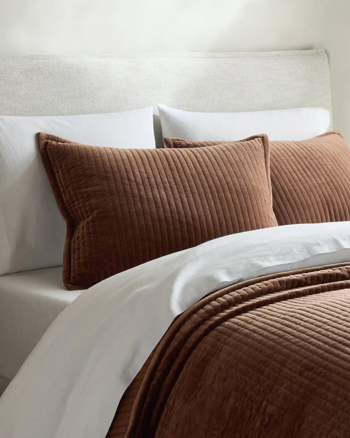 Cotton Velvet Vertical Channel Quilt Set
