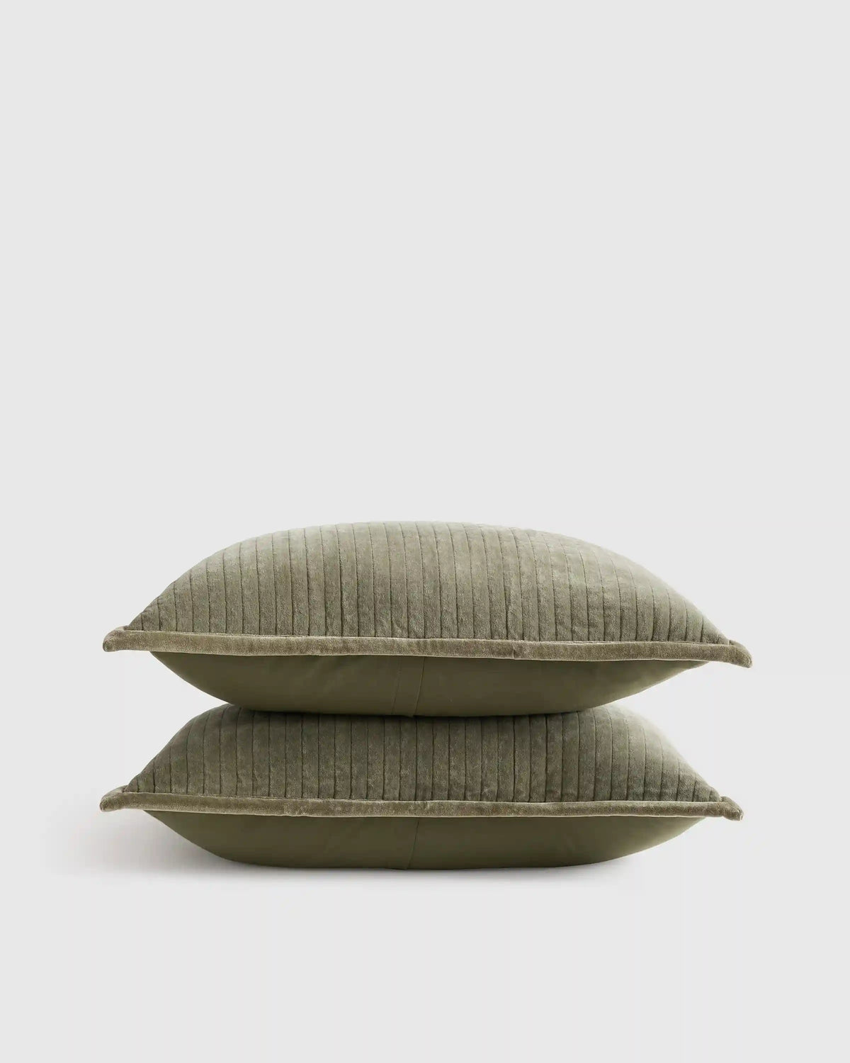 Cotton Velvet Narrow Channel Quilted Sham Set