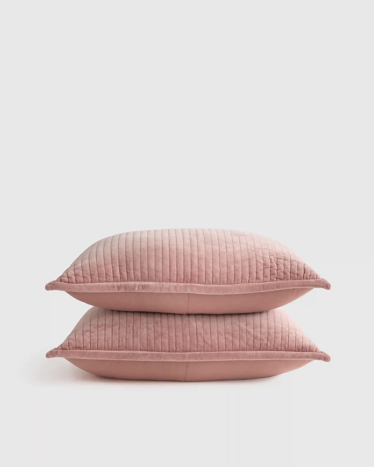 Cotton Velvet Narrow Channel Quilted Sham Set