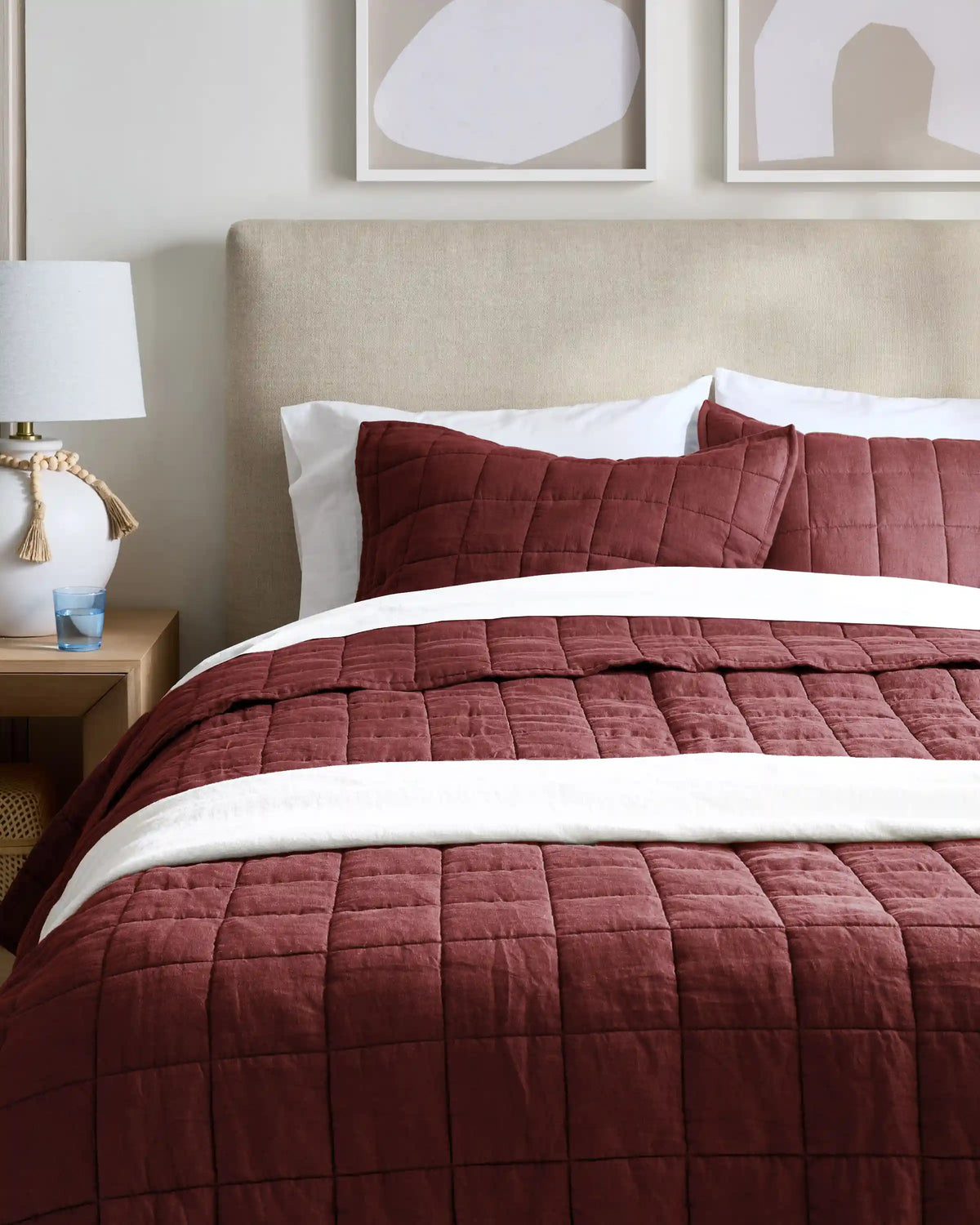 European Linen Box Quilted Sham Set