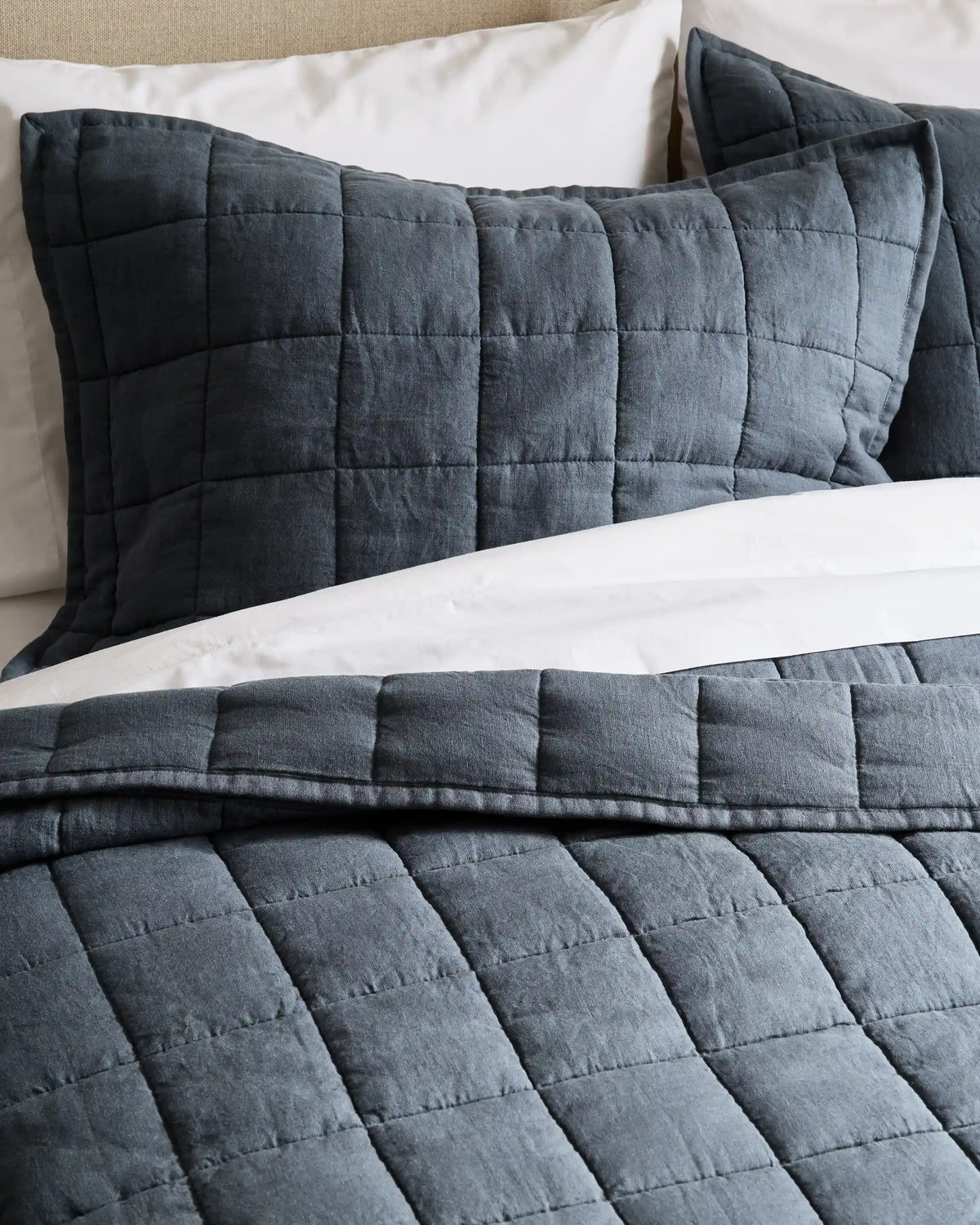 European Linen Box Quilted Sham Set