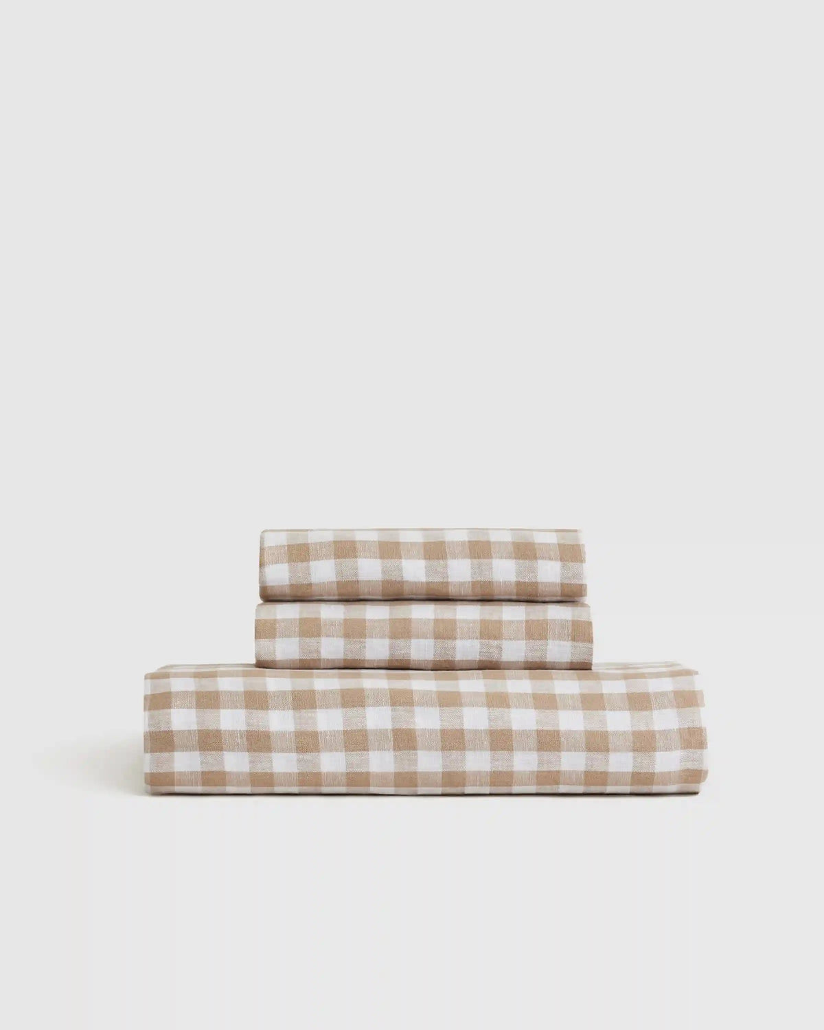 European Linen Gingham Fitted Sheet Set