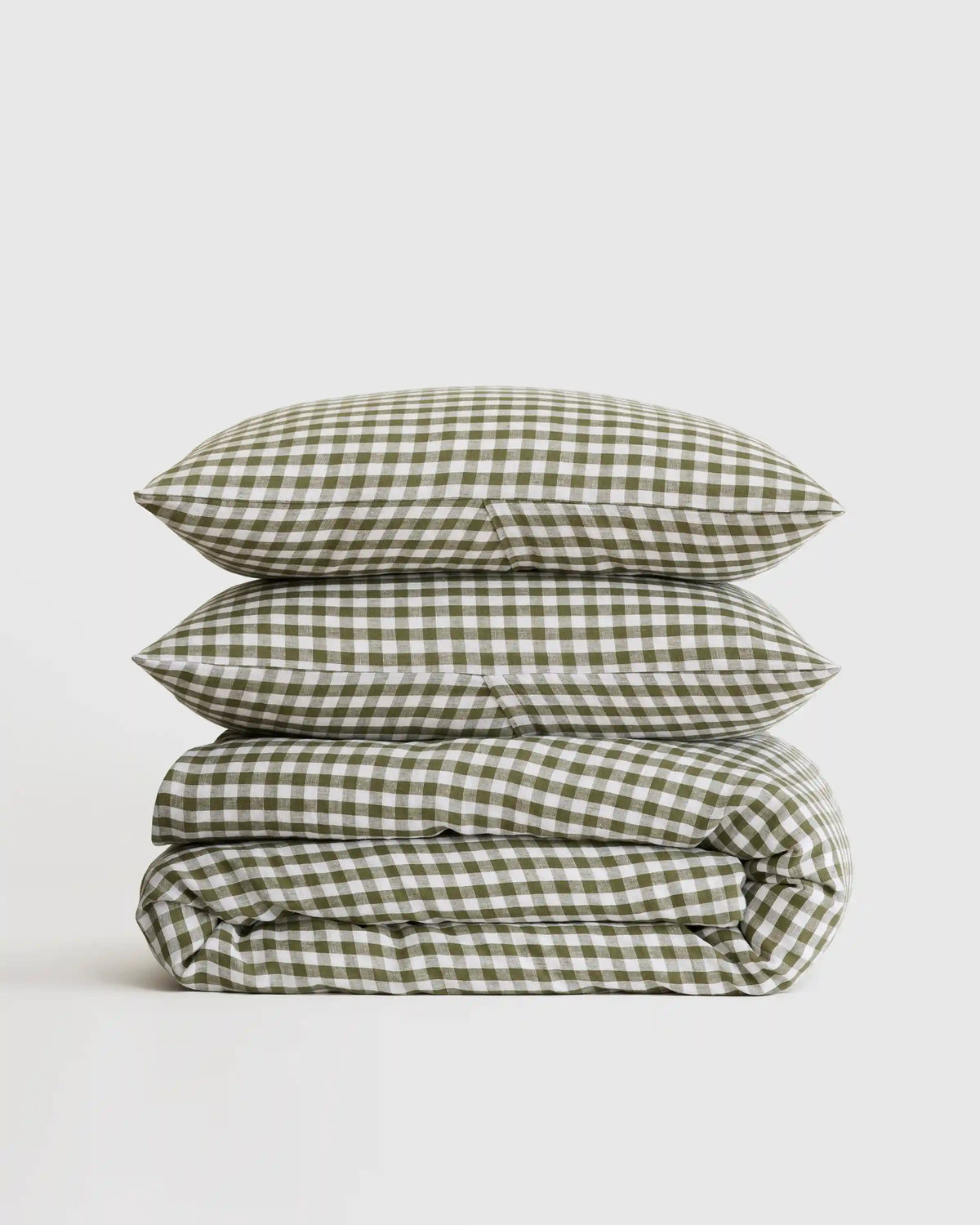 European Linen Gingham Duvet Cover Set