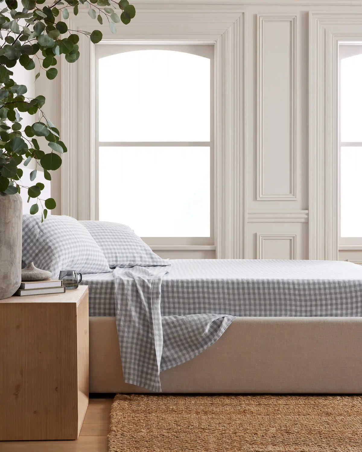 European Linen Gingham Sheet Set