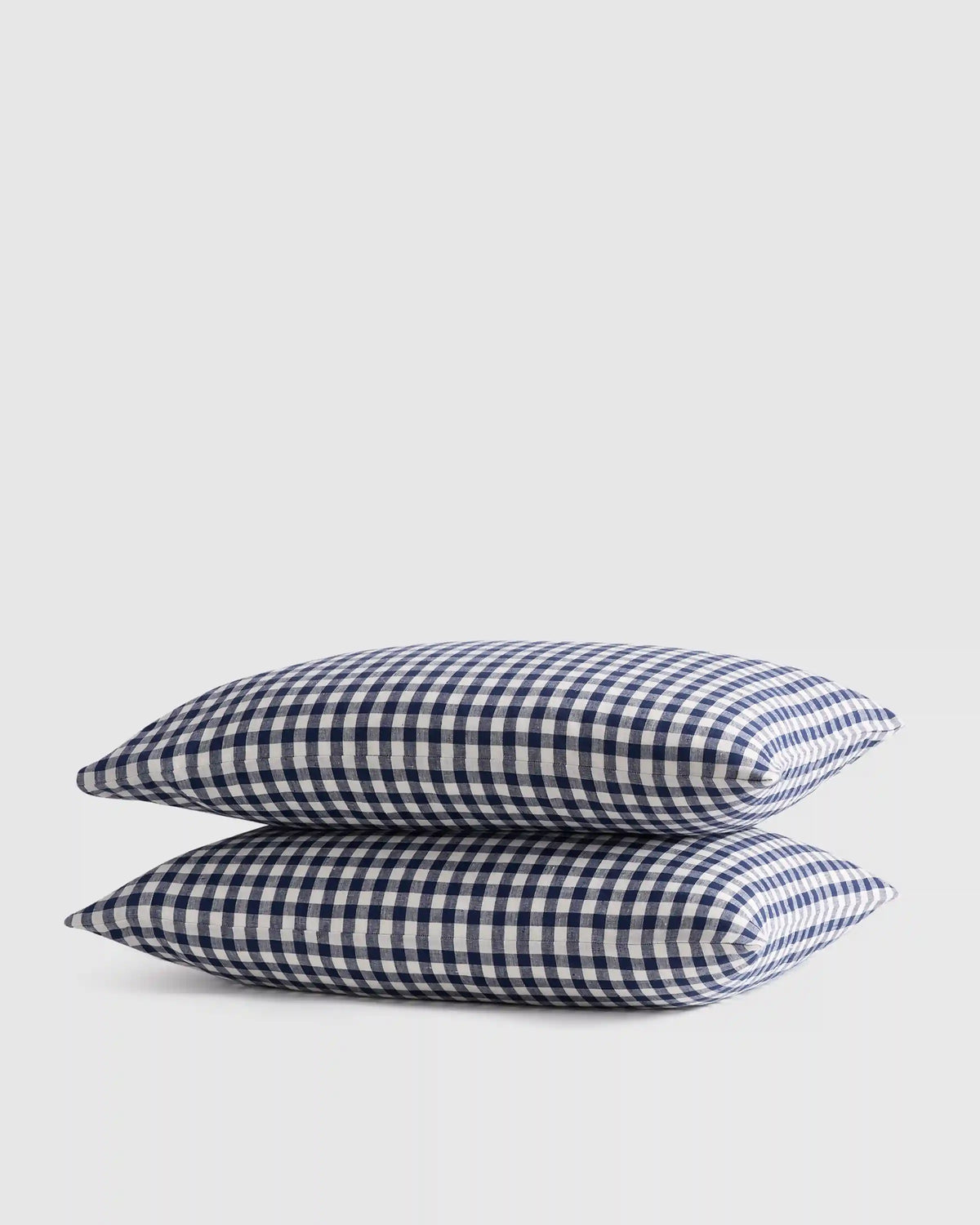 European Linen Gingham Pillowcase Set