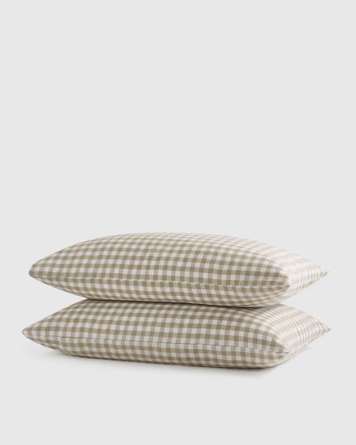 European Linen Gingham Pillowcase Set