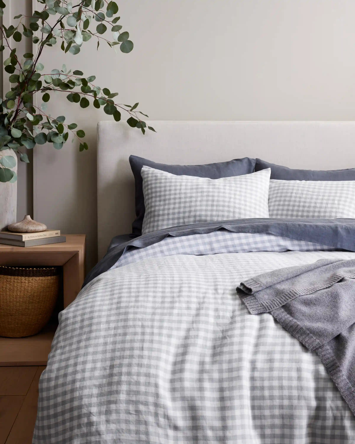 European Linen Gingham Duvet Cover
